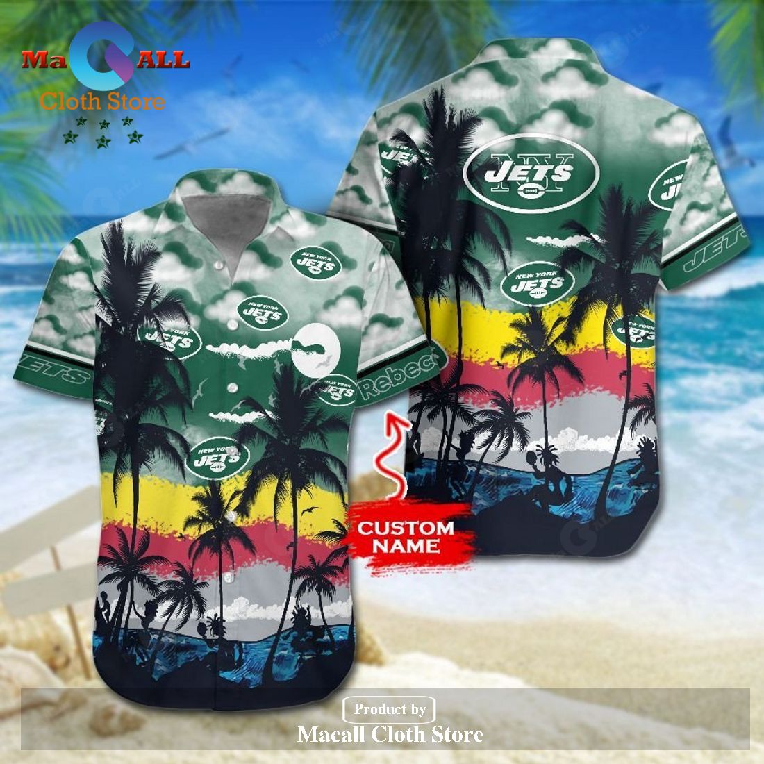 New York Jets Custom Name NFL Floral Hawaiian Shirt And Shorts Gift For Men  And Women Fans - Banantees