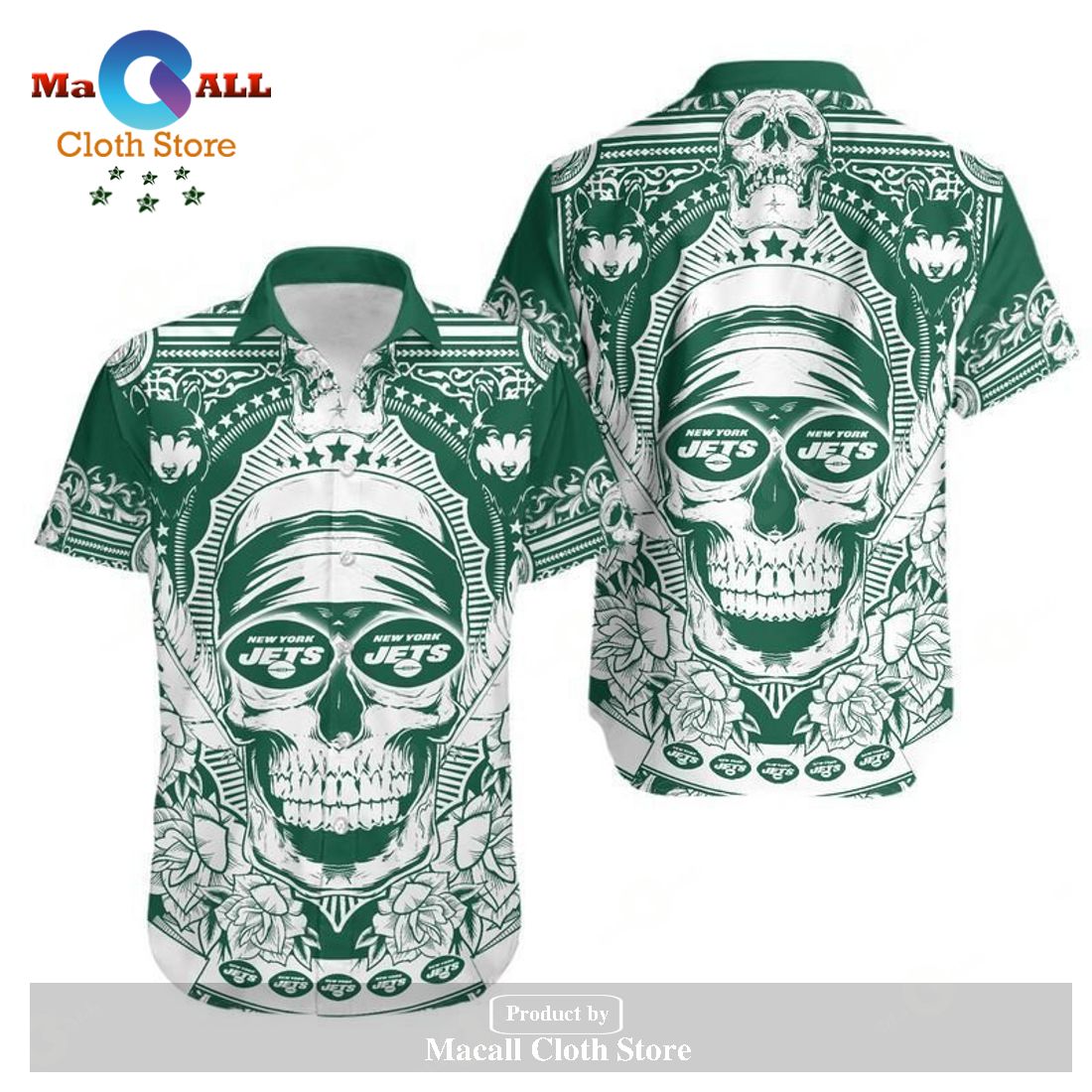 New York Jets Skull NFL Gift For Fan Hawaii Shirt and Shorts Summer Collections LIMITED EDITION
