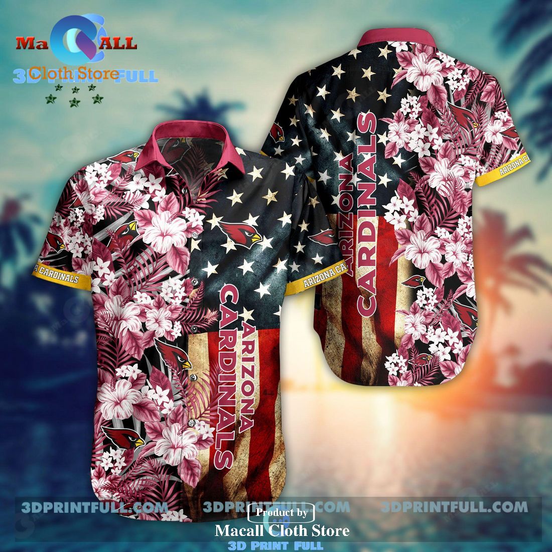 NFL Arizona Cardinals Hawaiian Shirt Colorful Tropical Fruit Gift