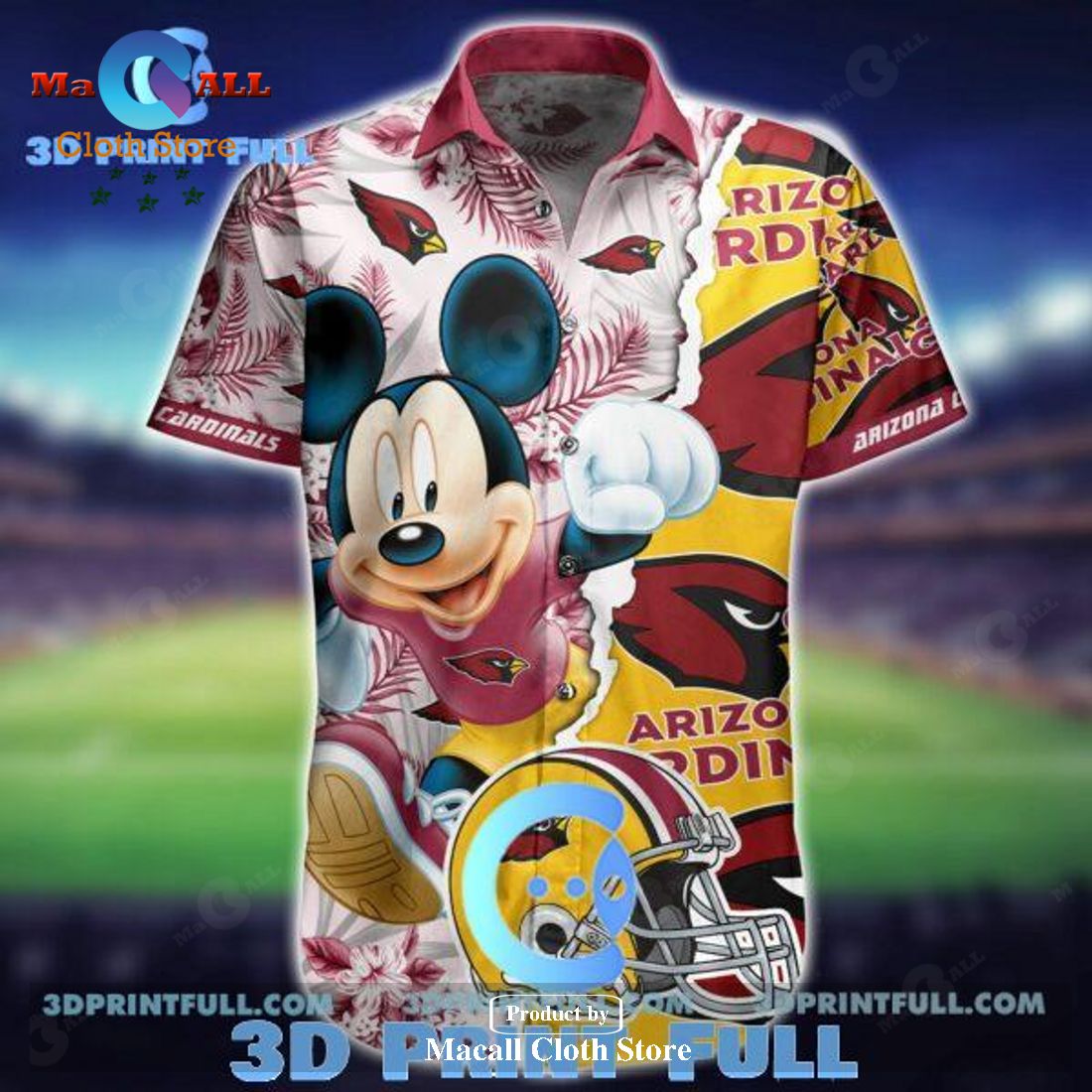 NFL Arizona Cardinals Hawaiian Shirt Mickey Mouse All over print LIMITED EDITION
