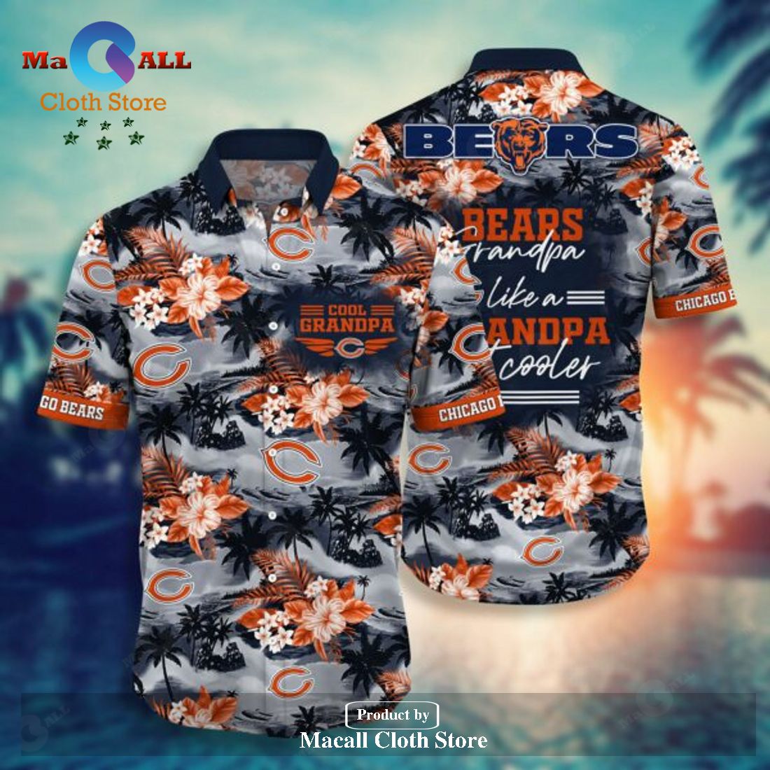 NFL Chicago Bears Hawaiian Shirt For Grandparent LIMITED EDITION ...