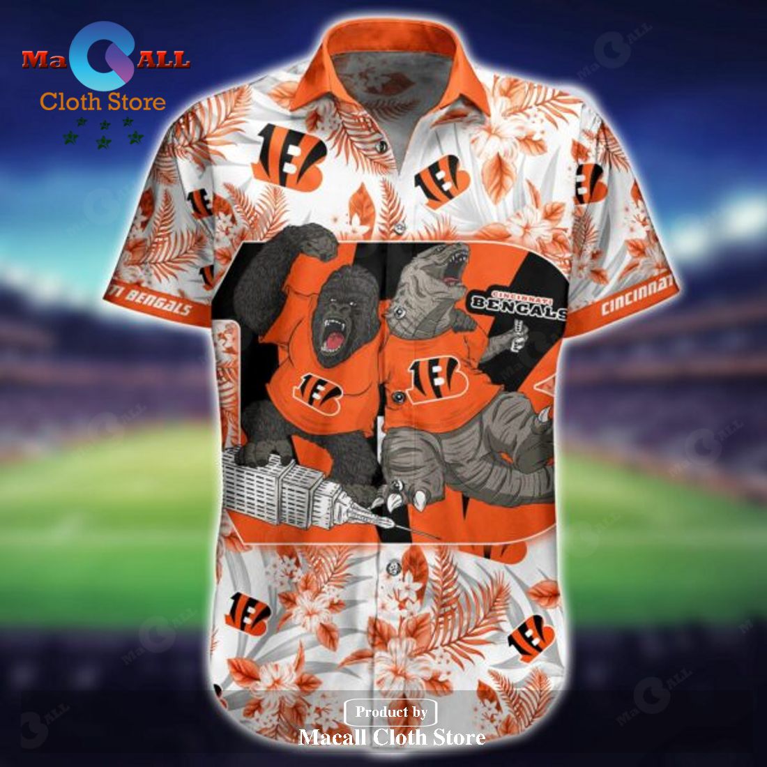 NFL Cincinnati Bengals Hawaiian Shirt Short Kingkong Godzilla LIMITED EDITION NFL Cincinnati Bengals Hawaiian Shirt Short Kingkong Godzilla LIMITED EDITION