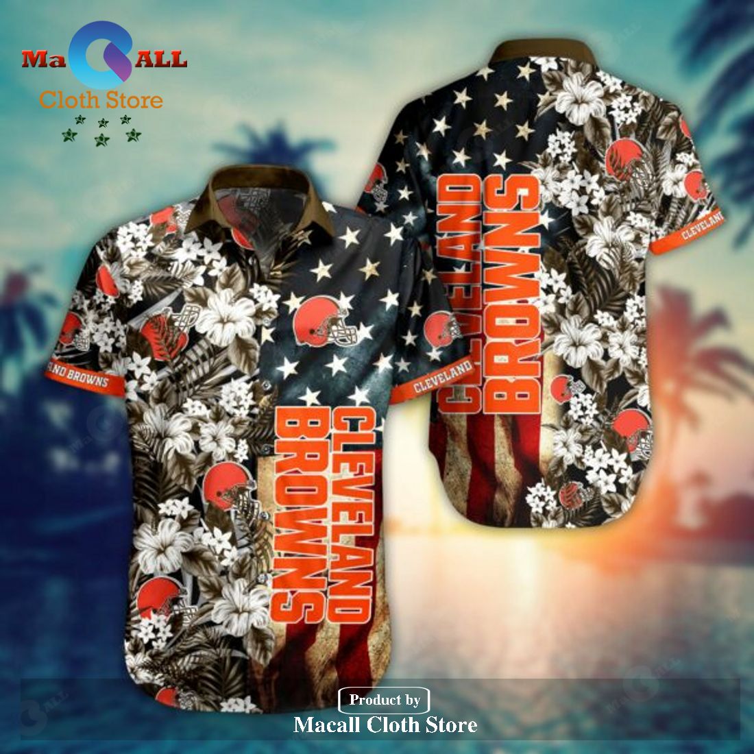 NFL Cleveland Browns Hawaiian Shirt Flag Flower LIMITED EDITION NFL Cleveland Browns Hawaiian Shirt Flag Flower LIMITED EDITION