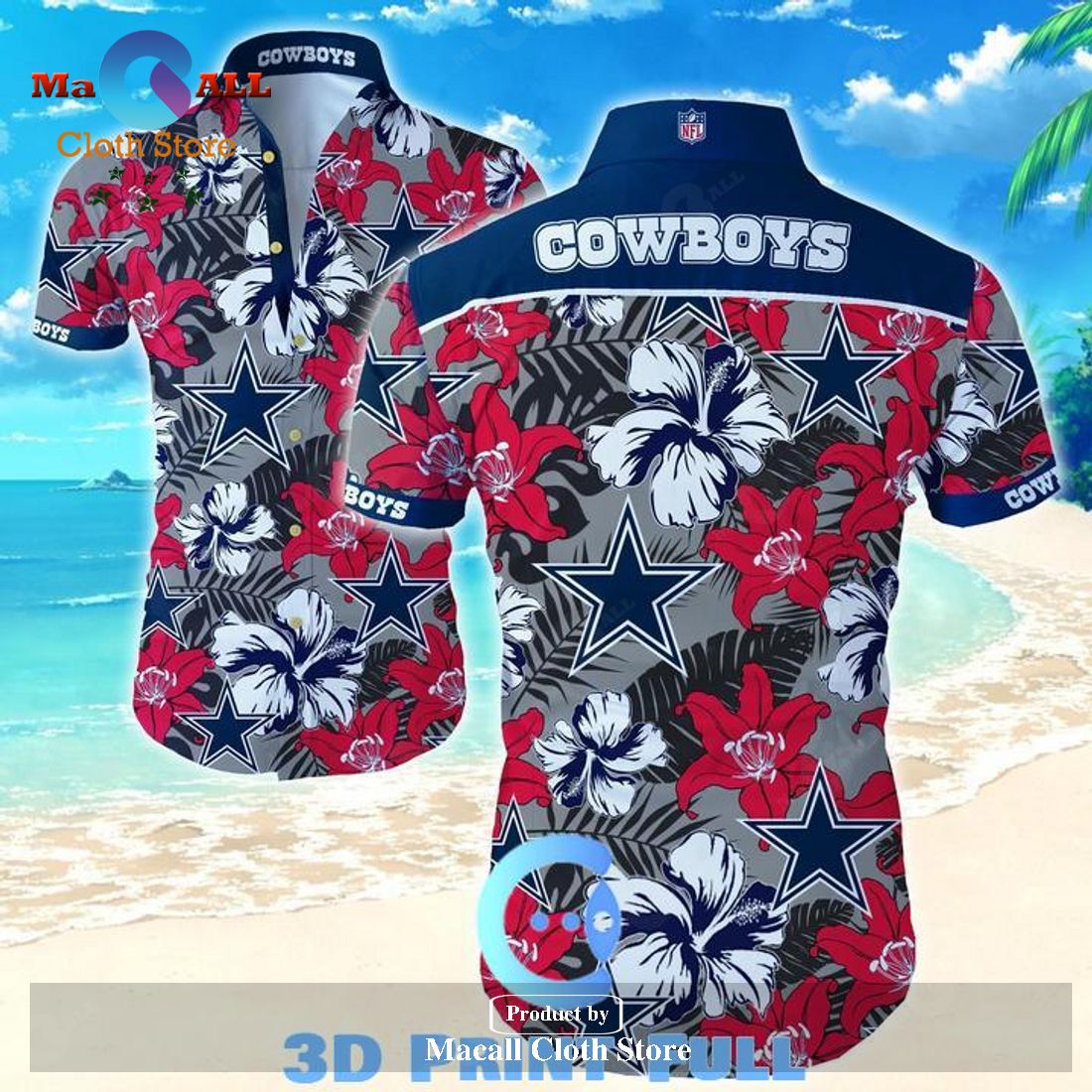 NFL Dallas Cowboys Logo Trending Model 3 Hawaiian Shirt LIMITED EDITION