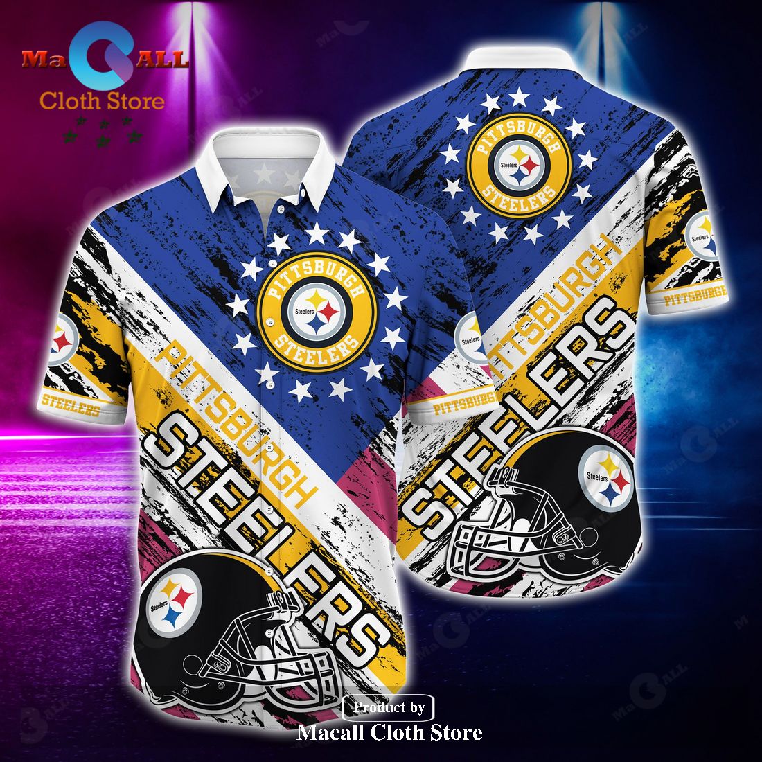 NFL Hawaiian Shirt Pittsburgh Steelers and Tshirt Rugby Helmet LIMITED EDITION