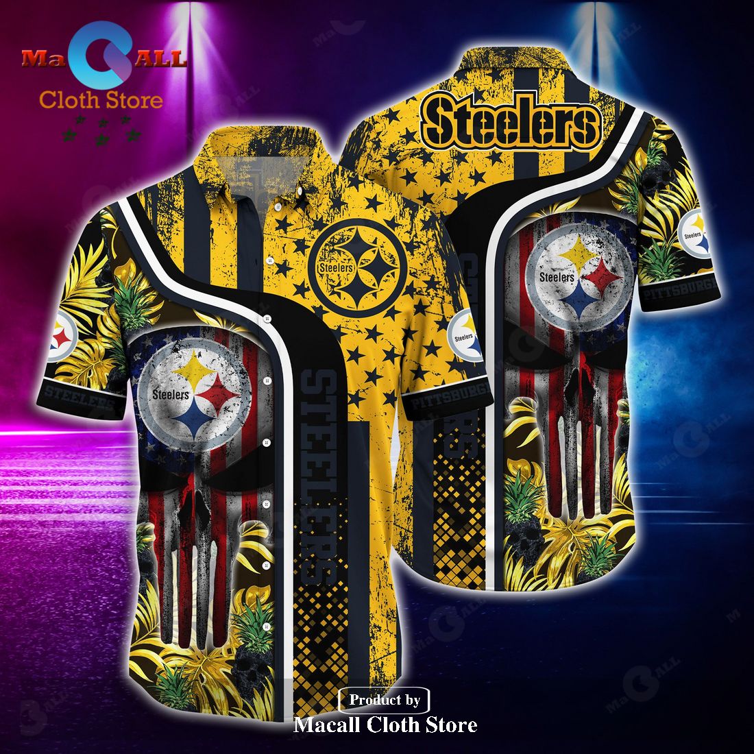 Pittsburgh Steelers 3D Hawaiian Shirt Mascot Custom Hawaiian Shirts For Mens  - Freedomdesign