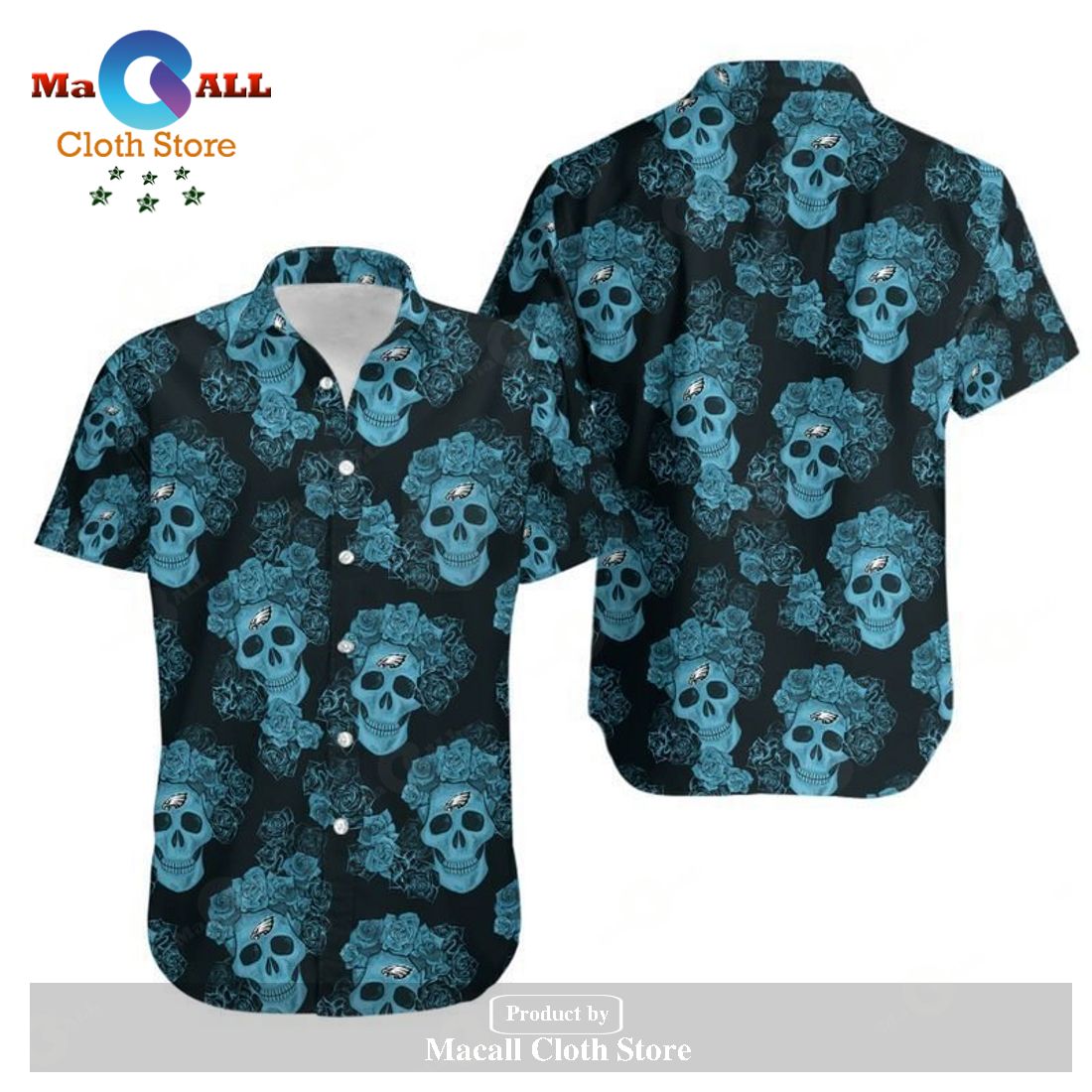 Philadelphia Eagles Mystery Skull And Flower Hawaii Shirt and Shorts Summer Collections LIMITED EDITION
