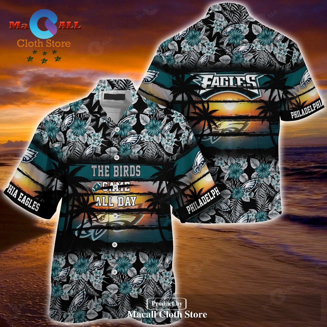 Philadelphia Eagles NFL Floral Tropical Full Printed Classic Hawaiian Shirt  - Limotees