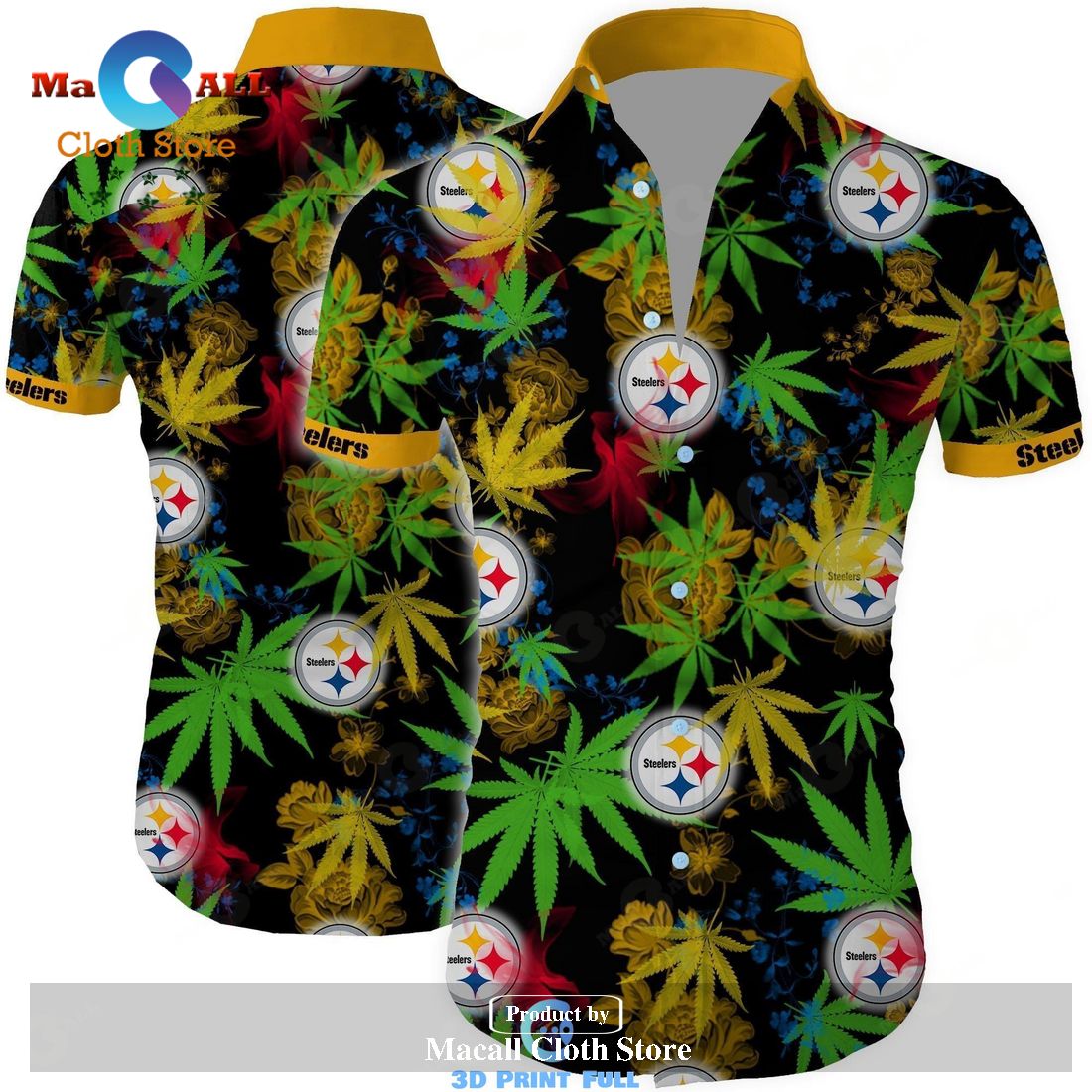 Pittsburgh steelers cannabis all over printed Hawaiian Shirts LIMITED EDITION