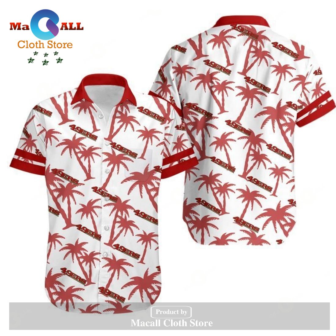 49Ers Hawaiian Shirt Mens Personalized San Francisco 49Ers Shirts Custom  Name Sf Floral Coconut Palm Tree Aloha Shirt And Shorts Gift For Football  Fan - Laughinks