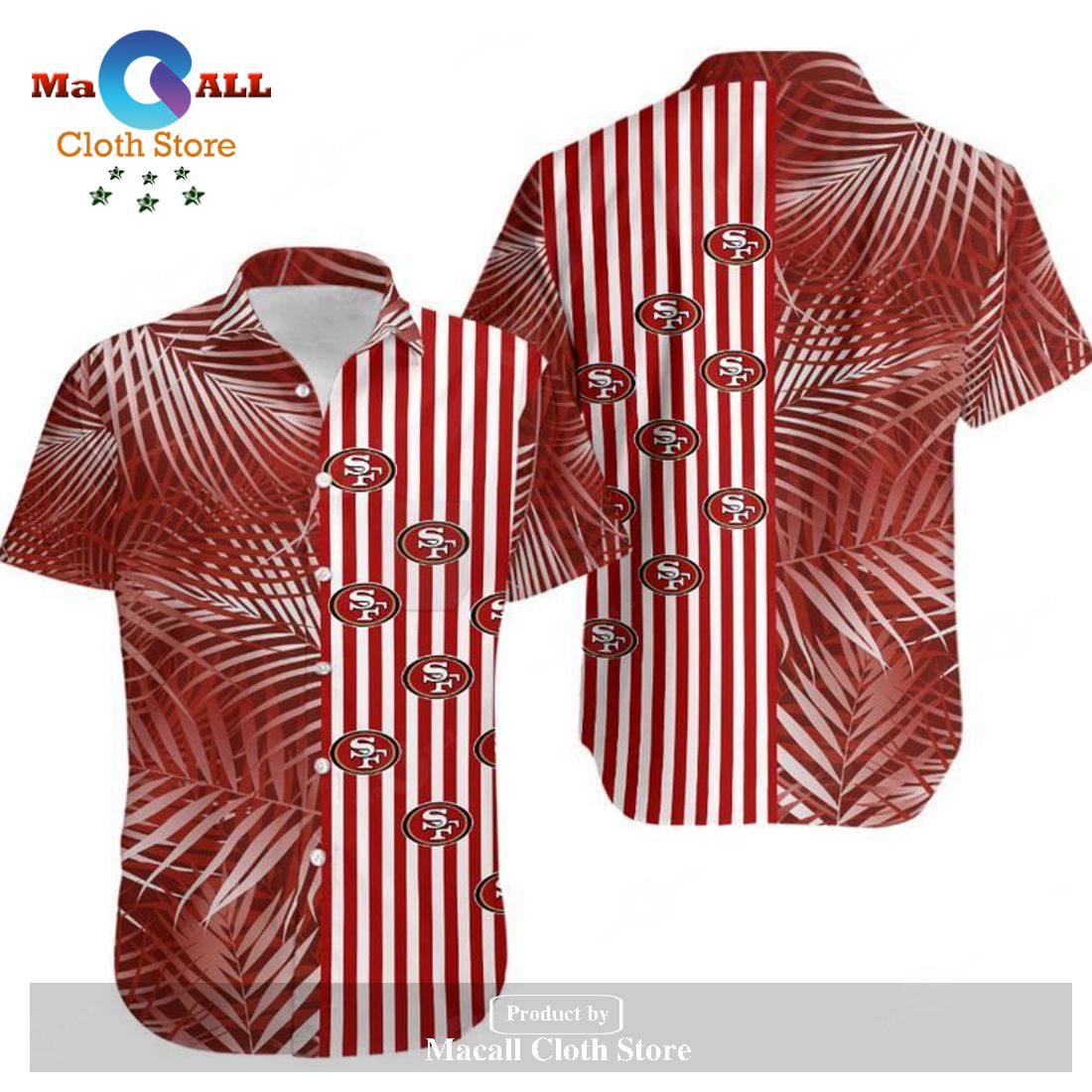 San Francisco 49ers Palm Leaves And Stripes NFL Gift For Fan Hawaii Shirt and Short LIMITED EDITION