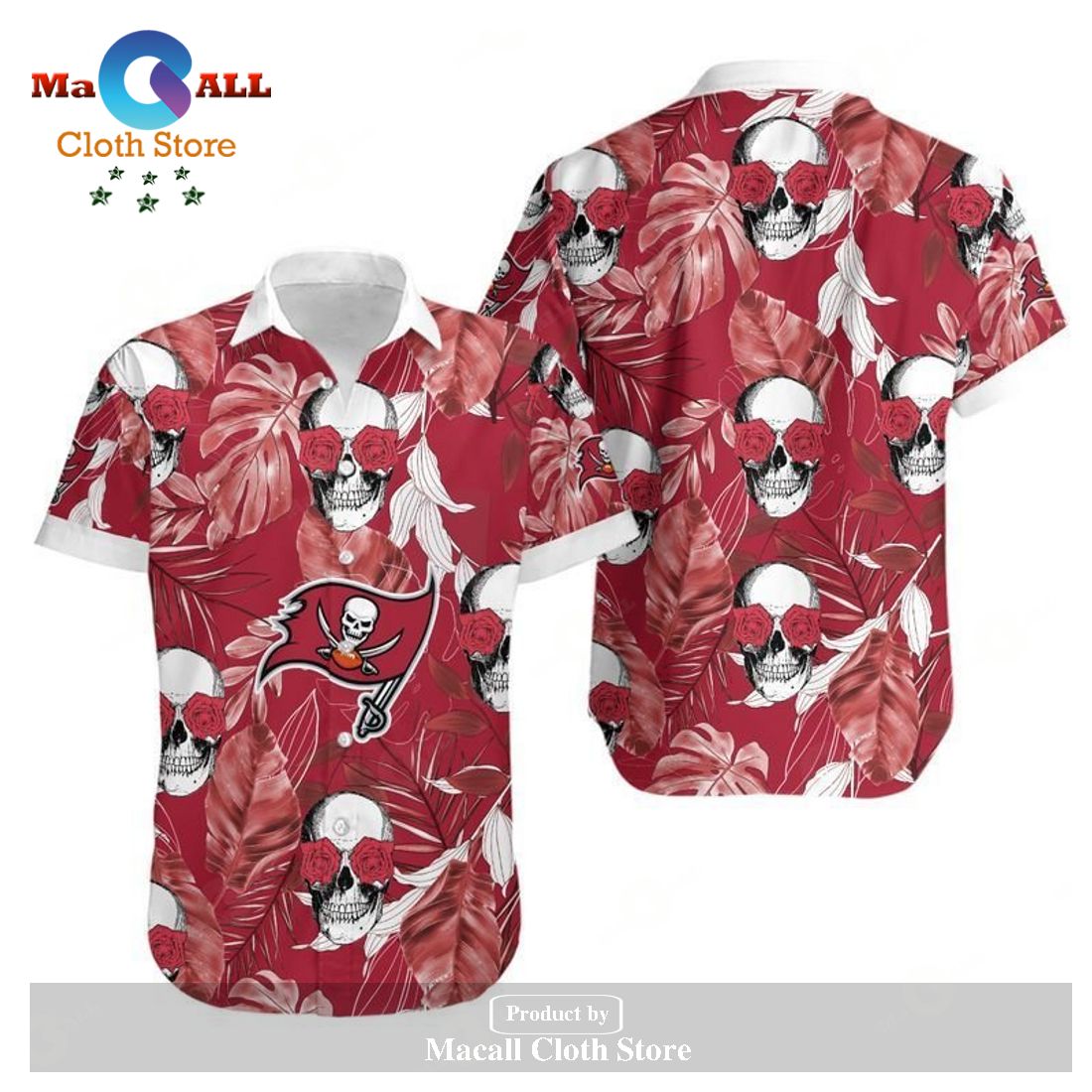 Tampa Bay Buccaneers Coconut Leaves And Skulls Hawaii Shirt and Shorts LIMITED EDITION