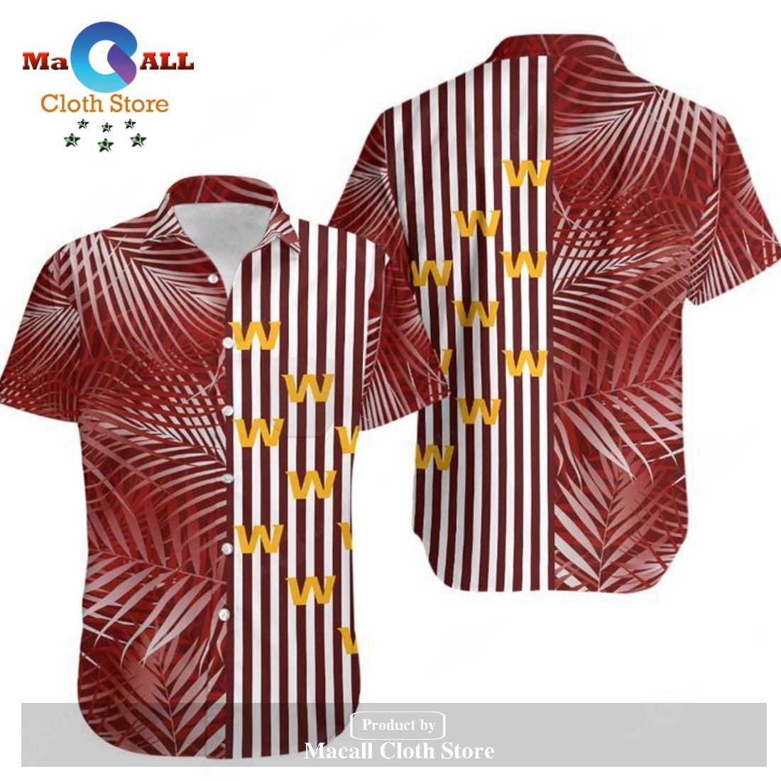 Washington Football Team Palm Leaves And Stripes NFL Gift For Fan Hawaii LIMITED EDITION