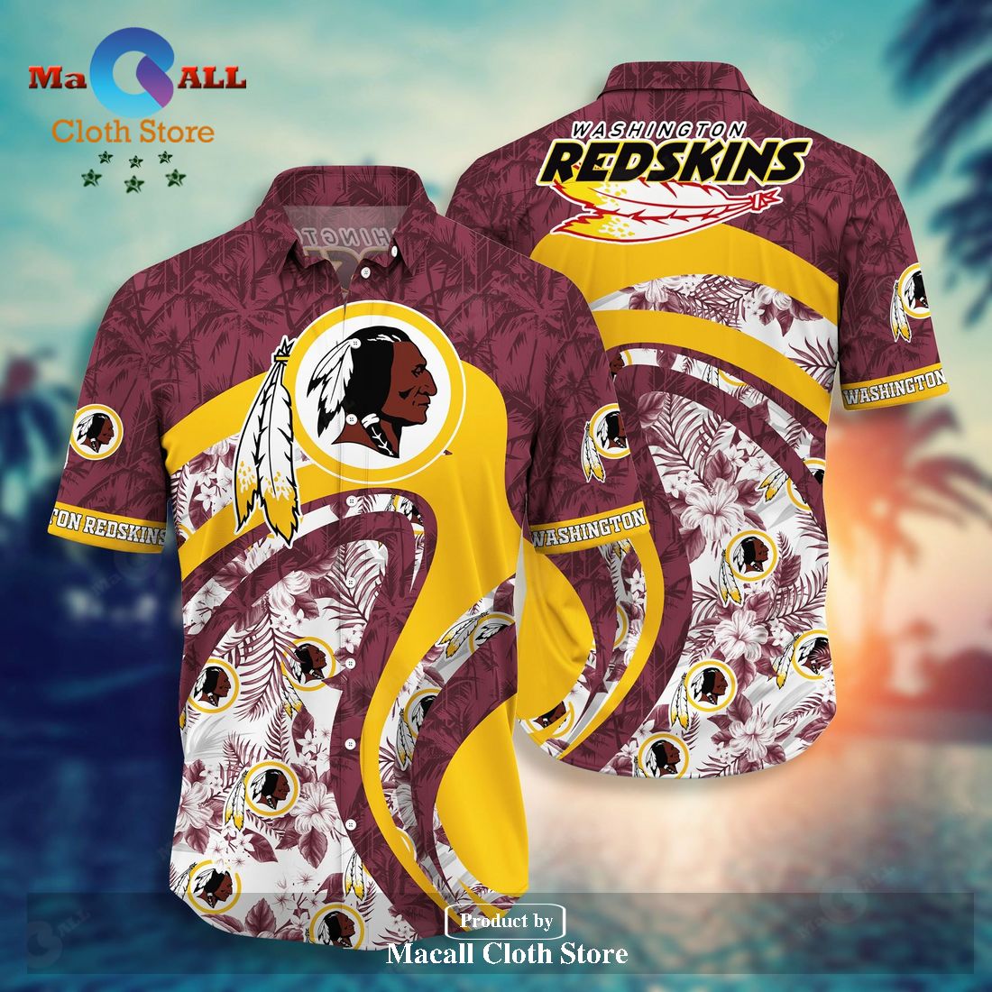 NFL Washington Redskins 3D Hawaiian Shirt Tropical Flower Print