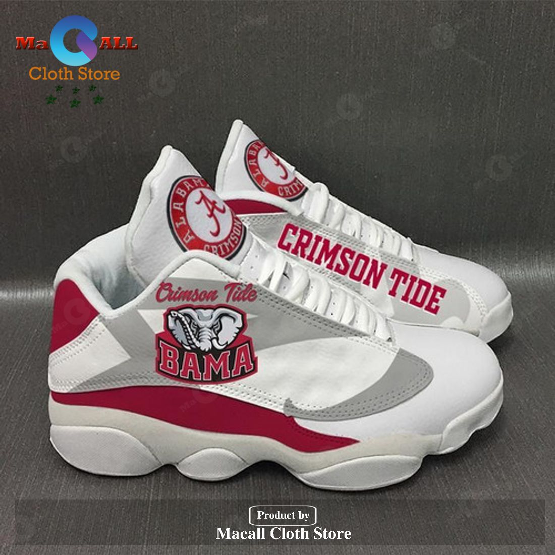 Alabama Crimson Tide form AIR Jordan 13 Sneakers T322 Gift Shoes For Fan POD Design