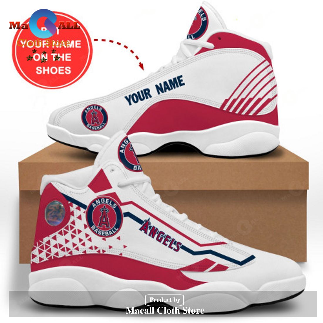 Angels Basketball Personalized Air Jordan 13 Sneakers Sport  Gift Shoes For Fan POD Design