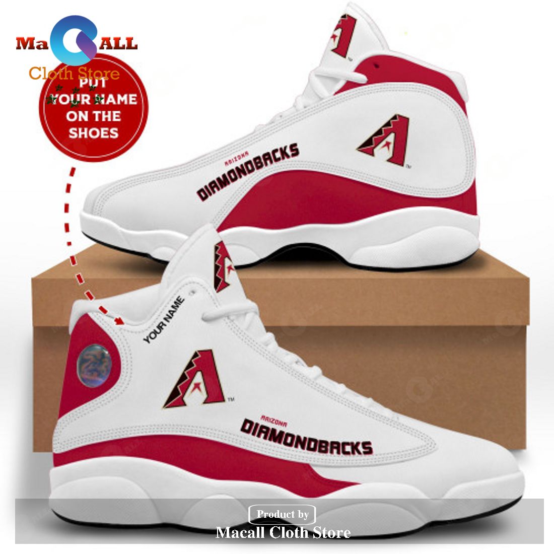 Arizona Diamondbacks Personalized Air Jordan 13 Sneakers Sport  Gift Shoes For Fan POD Design