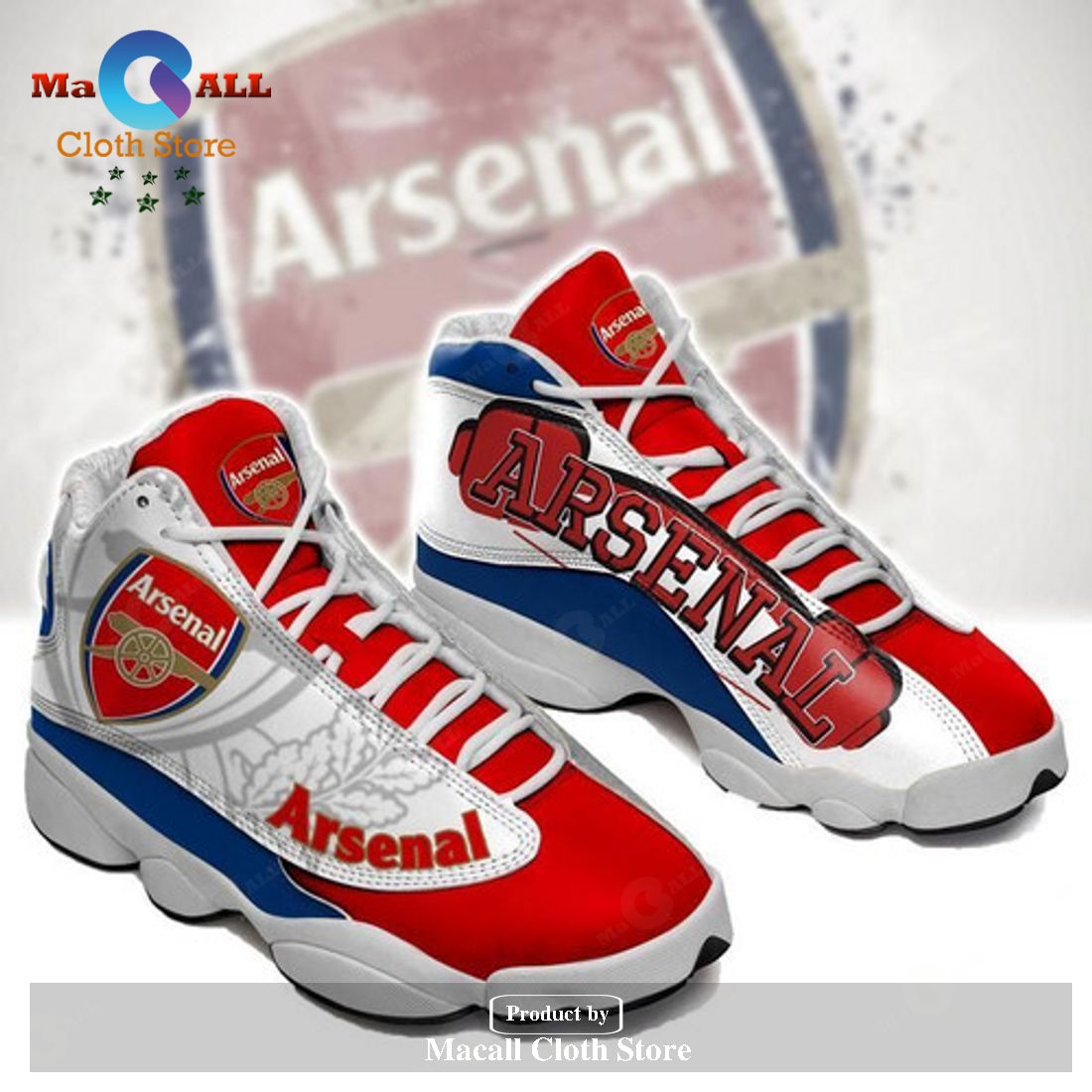 ARSENAL form AIR Jordan 13 Sneakers  Gift Shoes For Fan POD Design