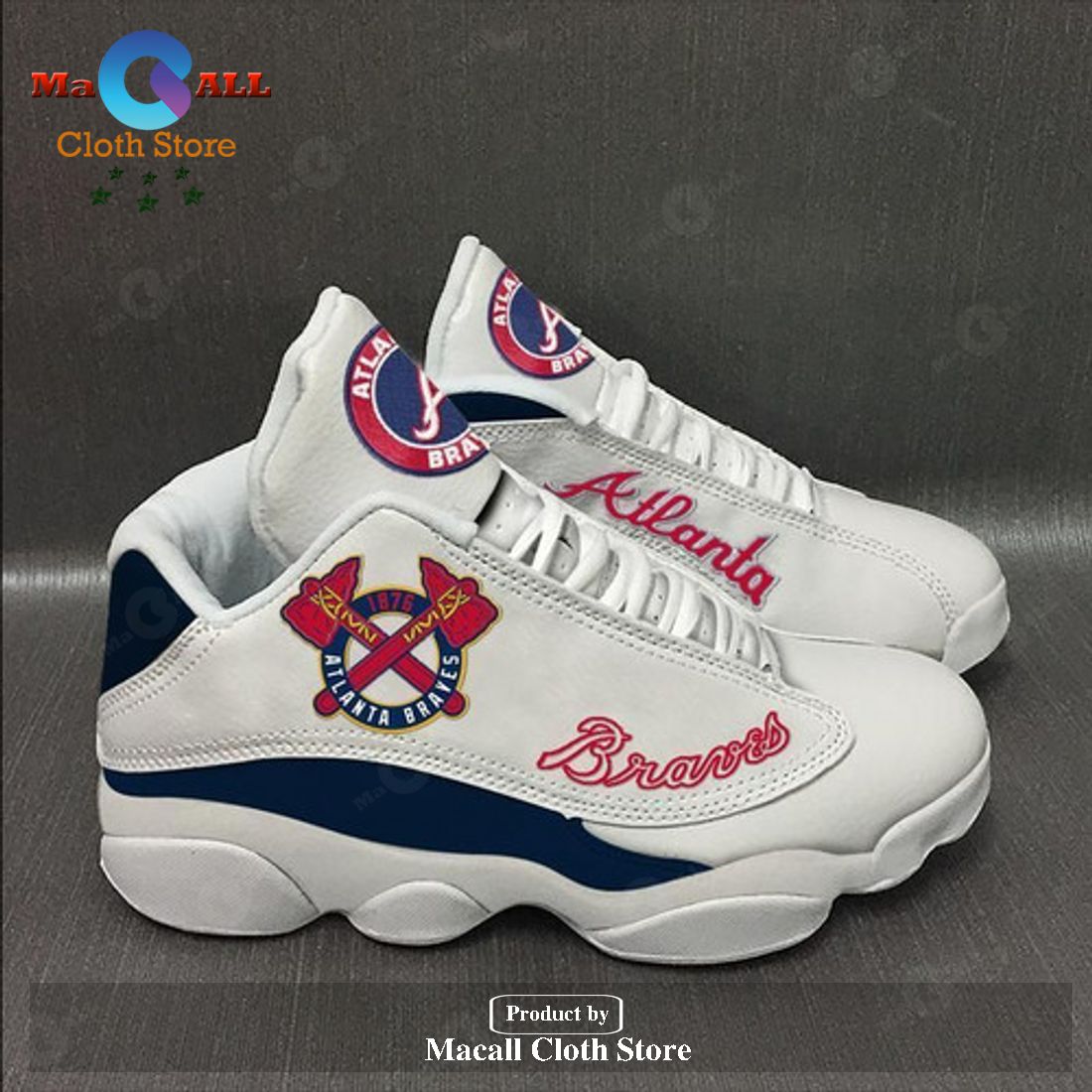 Atlanta Braves form AIR Jordan 13 Sneakers Gift Shoes For Fan POD Design