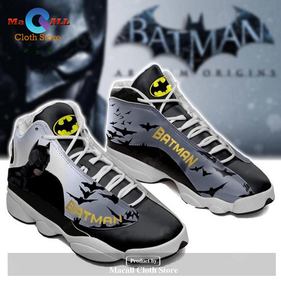 BATMAN Shoes form AIR Jordan 13 Sneakers Gift Shoes For Fan POD Design
