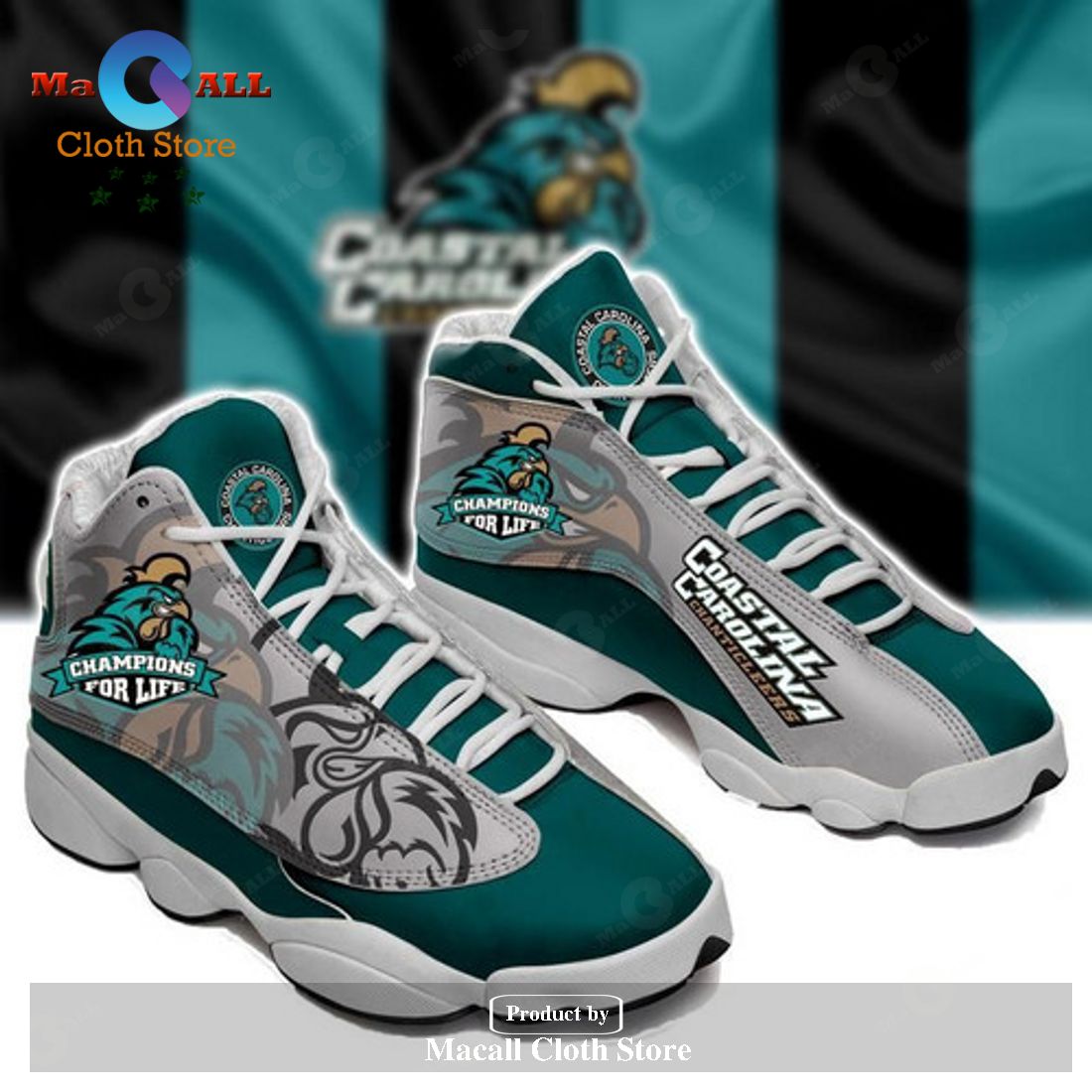 Coastal Carolina Chanticleers form AIR Jordan 13 Sneakers Gift Shoes For Fan POD Design Coastal Carolina Chanticleers form AIR Jordan 13 Sneakers Gift Shoes For Fan POD Design