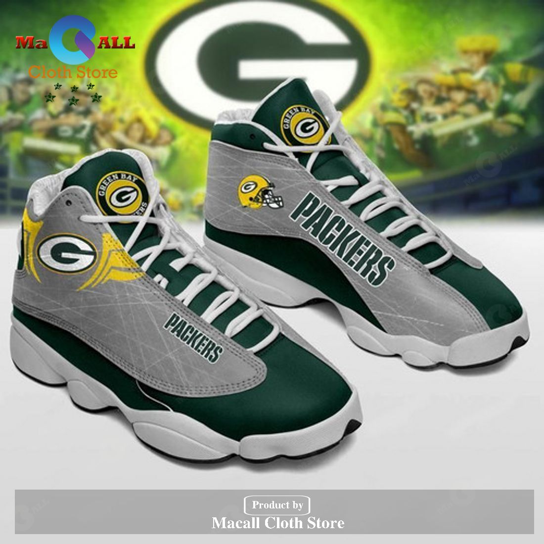 Green Bay Packers form AIR Jordan 13 Sneakers Gift Shoes For Fan POD Design - AN01 Green Bay Packers form AIR Jordan 13 Sneakers Gift Shoes For Fan POD Design - AN01