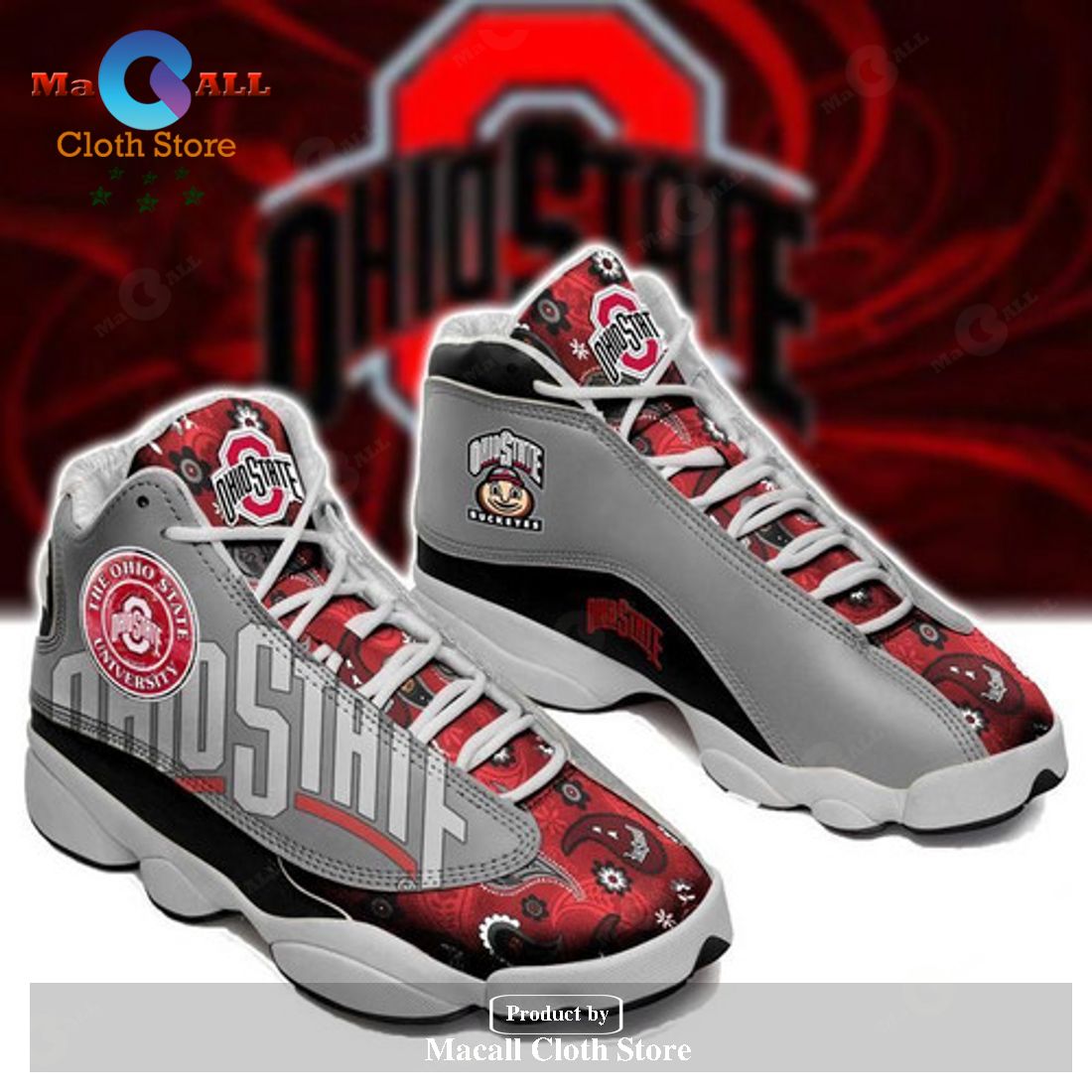 Ohio State Buckeyes form AIR Jordan 13 Sneakers Gift Shoes For Fan POD