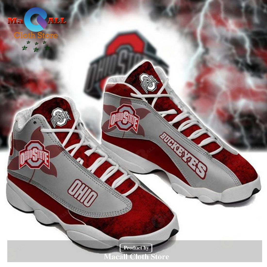 OHIO STATE BUCKEYES form AIR Jordan 13 Sneakers Gift Shoes For Fan POD Design – NL01