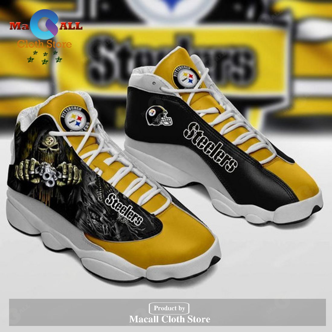 Pittsburgh Steelers Football Team Custom Name Air Jordan 13 Running Shoes  Unique Gift For Fans