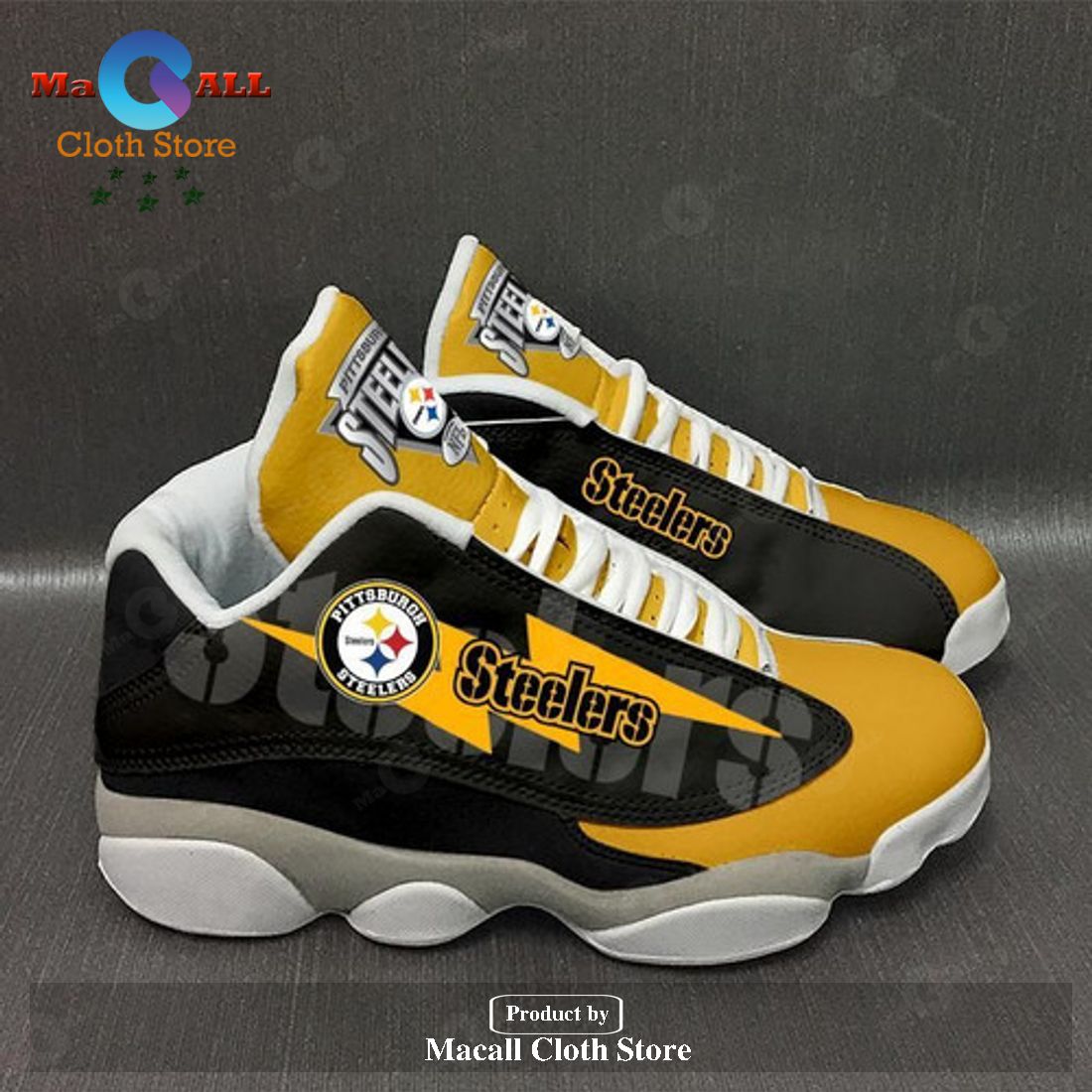 PITTSBURGH STEELERS form AIR Jordan 13 Sneakers Gift Shoes For Fan POD Design