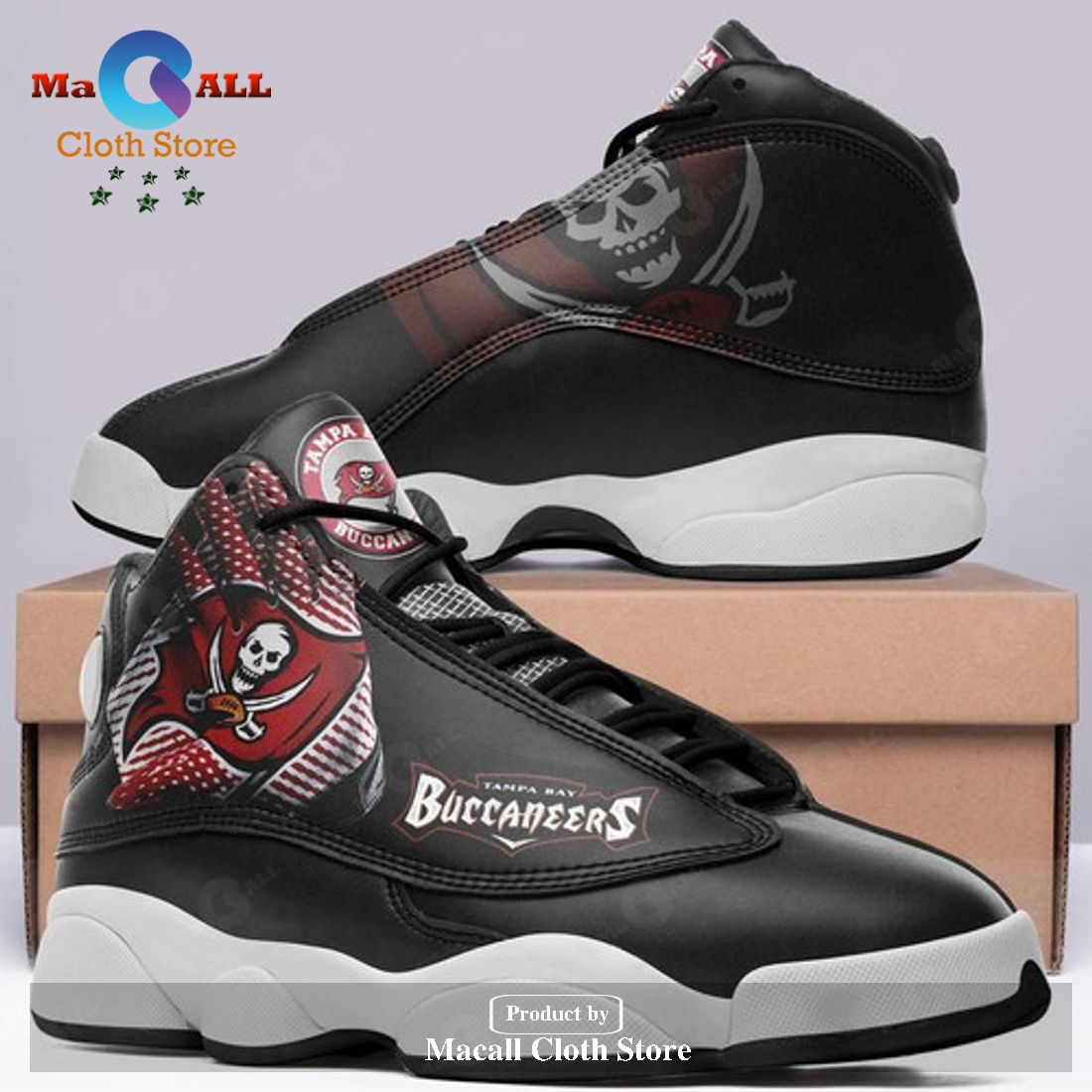 Tampa Bay Buccaneers form AIR Jordan 13 Sneakers Gift Shoes For Fan POD Design – O681