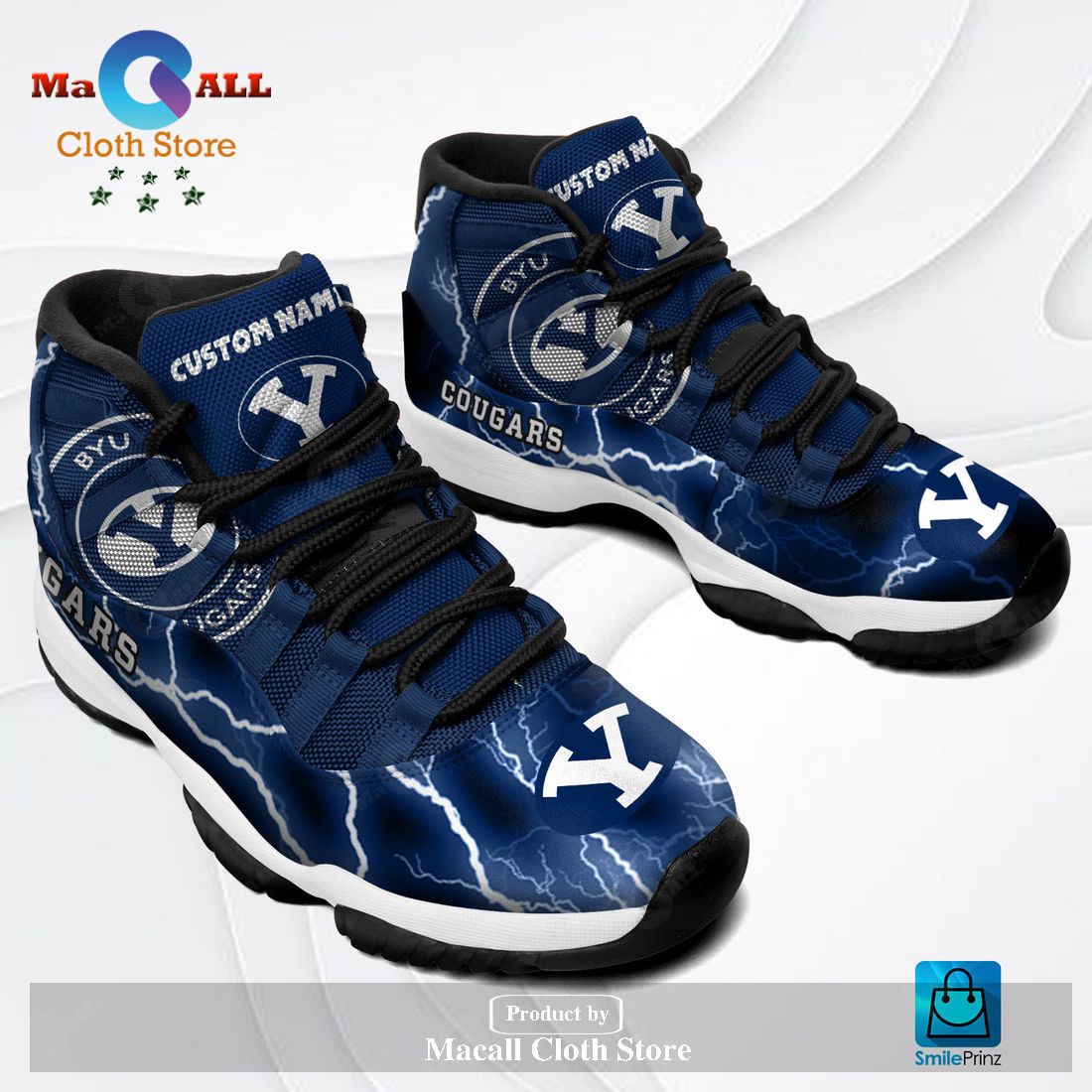 BYU Cougars Custom Name Air Jordan 11 Sneakers Shoes Hot 2023 Gifts For Men Women POD Design