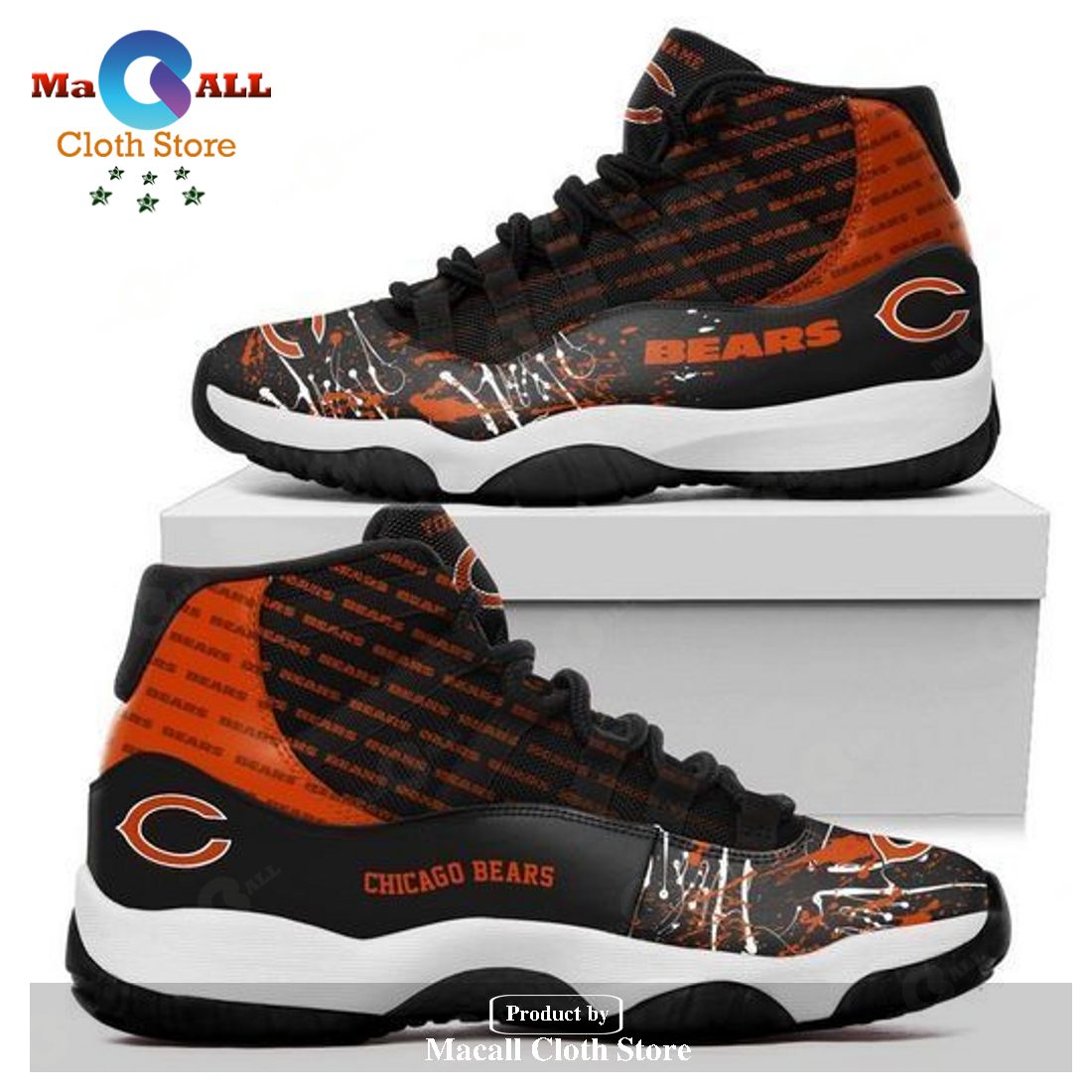 Chicago Bears Air Jordan 11 Sneakers Shoes Hot 2023 Gifts For Men Women POD Design Chicago Bears Air Jordan 11 Sneakers Shoes Hot 2023 Gifts For Men Women POD Design