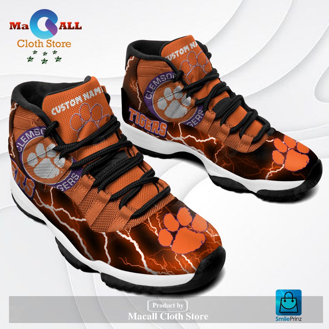 Clemson Tigers Custom Name Air Jordan 11 Sneakers Shoes Hot 2023 Gifts For Men Women POD Design
