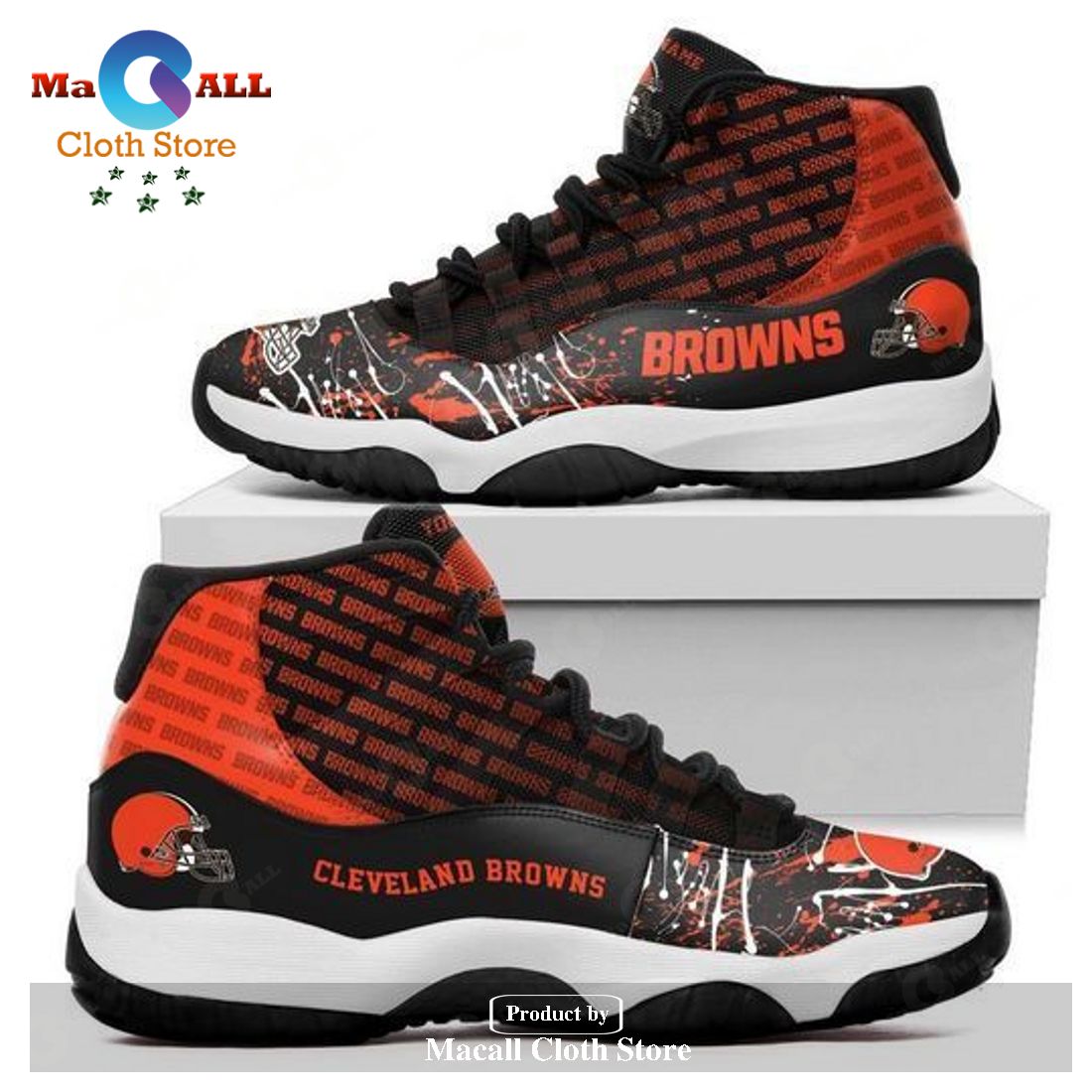 Cleveland Browns Air Jordan 11 Sneakers Shoes Hot 2023 Gifts For Men Women POD Design