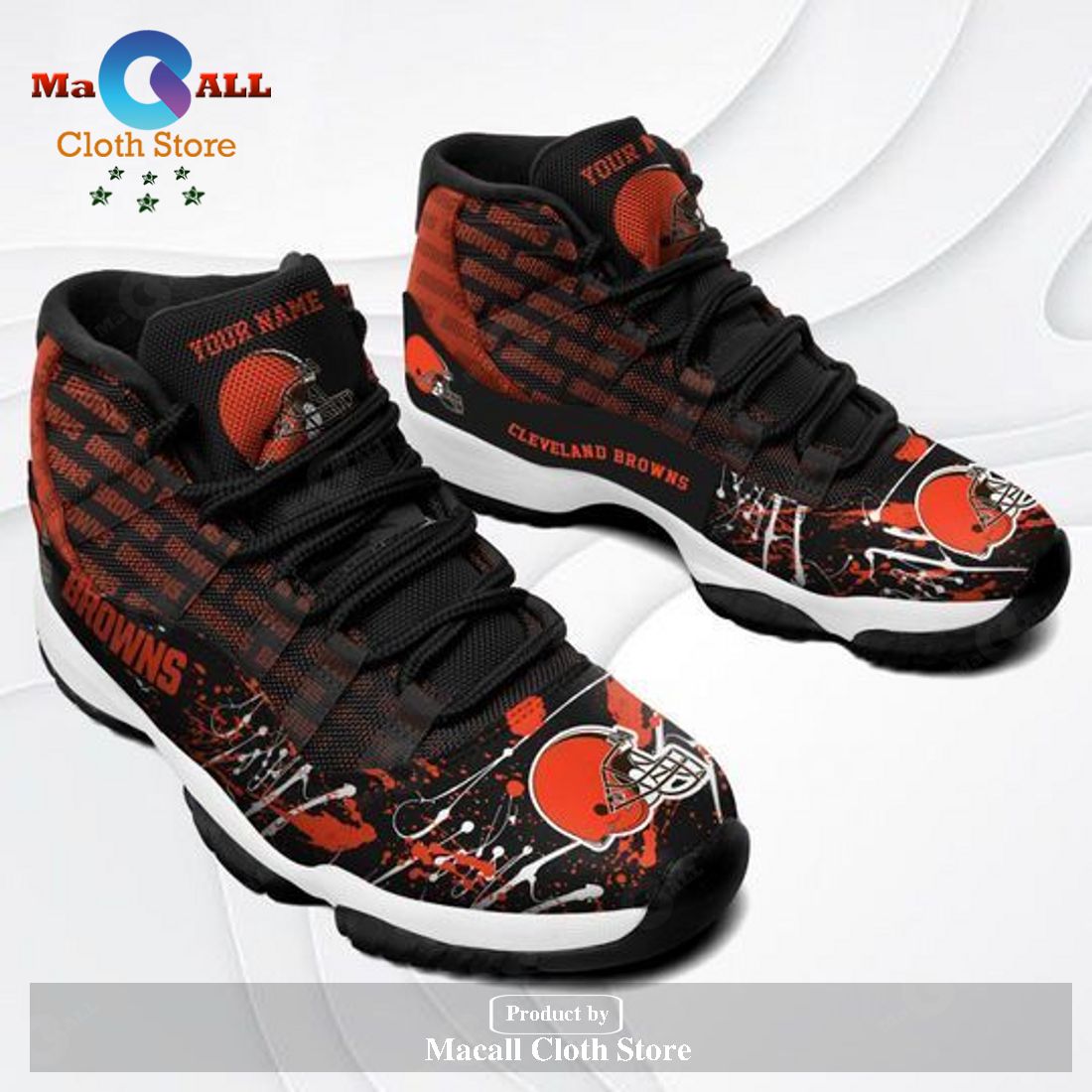 Cleveland Browns Air Jordan 11 Sneakers Shoes Hot 2023 Gifts For Men Women POD Design