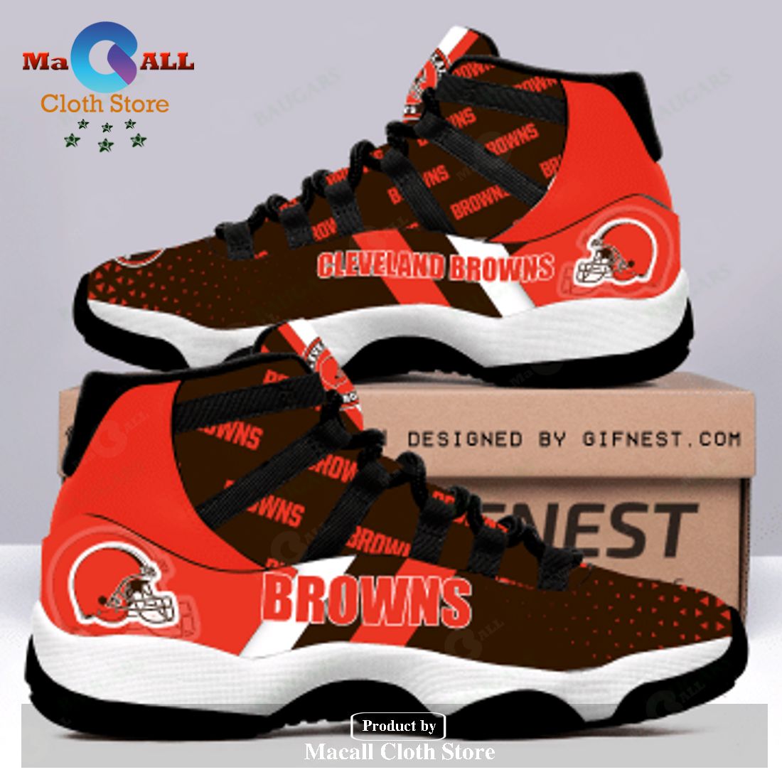 Cleveland Browns Air Jordan 11 Sneakers Shoes Hot 2023 Gifts For Men Women POD Design – VU81