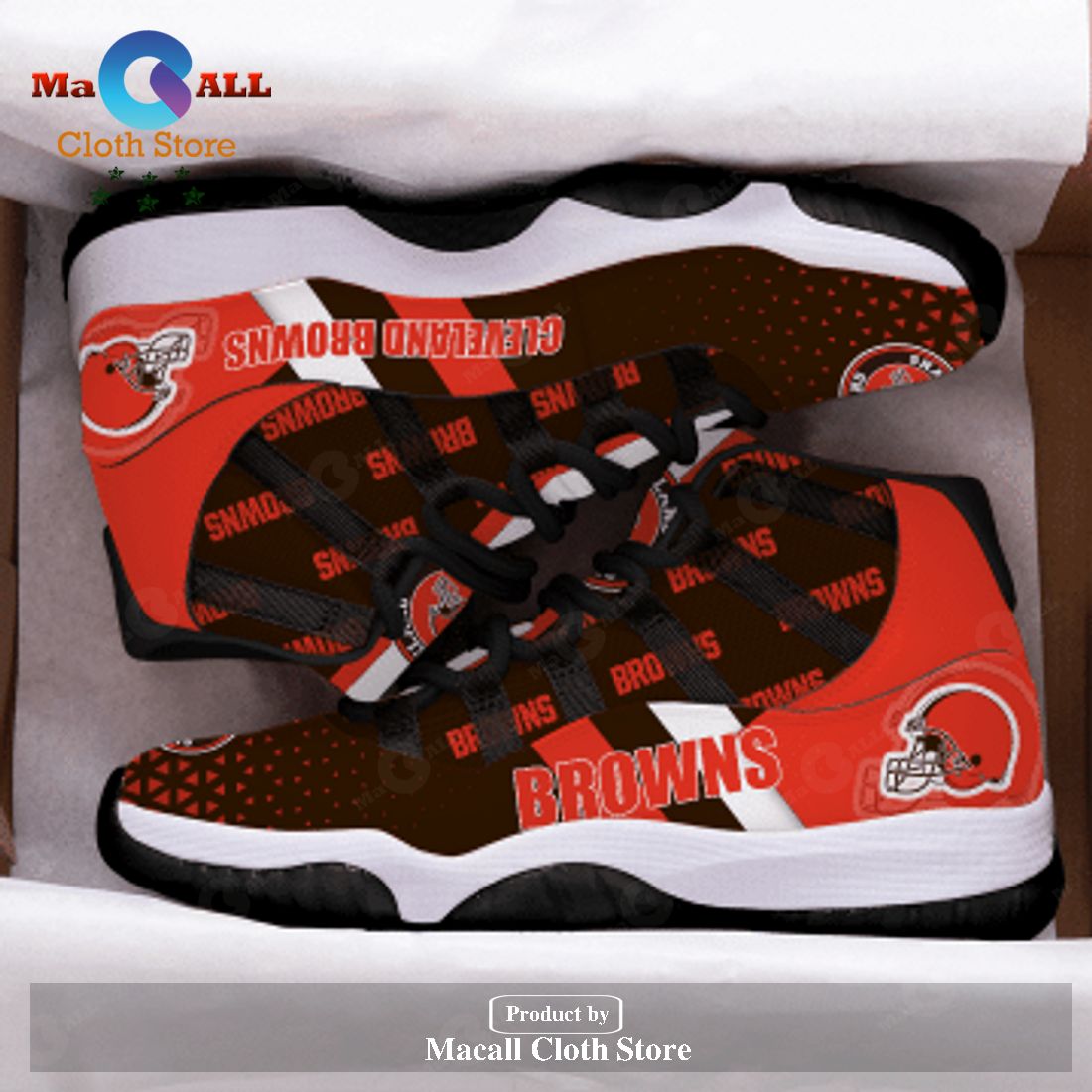 Cleveland Browns Air Jordan 11 Sneakers Shoes Hot 2023 Gifts For Men Women POD Design – VU81