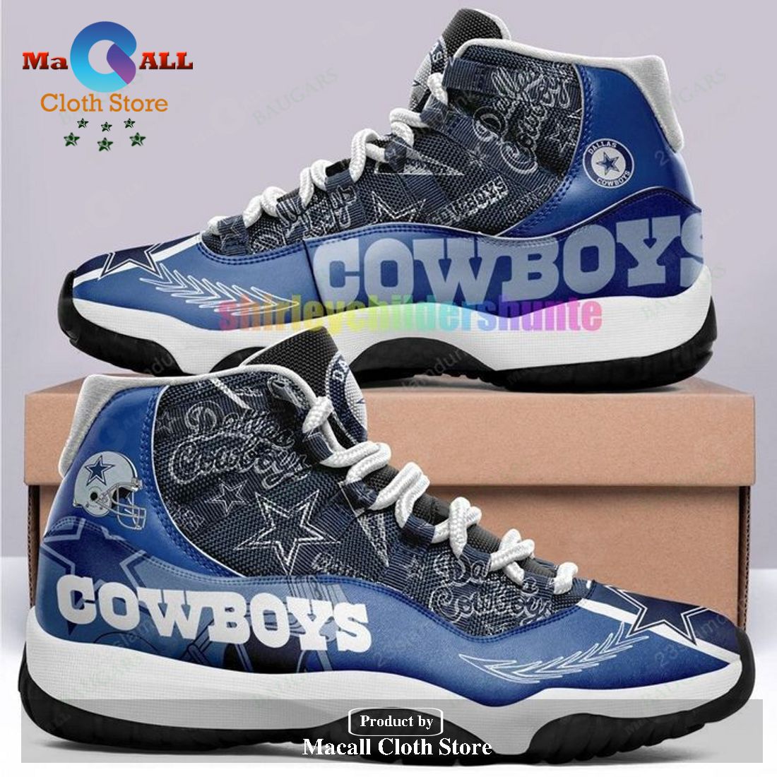 Dallas Cowboys Air Jordan 11 Sneakers Shoes Hot 2023 Gifts For Men Women POD Design – AJ01