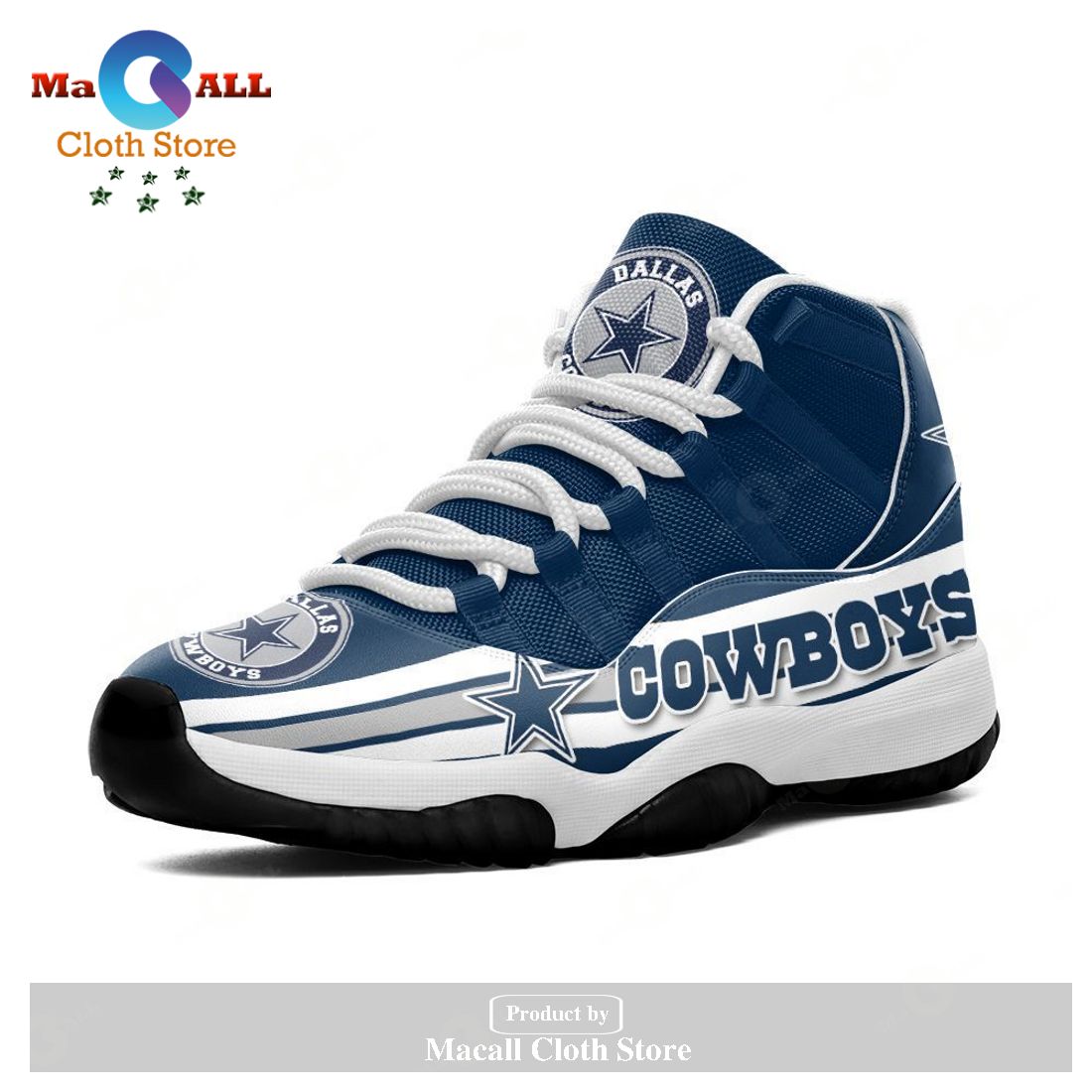Dallas Cowboys Air Jordan 11 Sneakers Shoes Best Gifts For Men Women POD Design