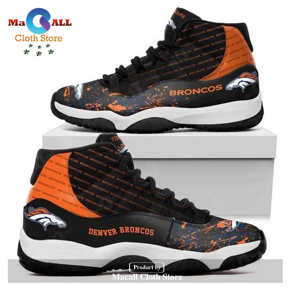 Denver Broncos Air Jordan 11 Sneakers Shoes Hot 2023 Gifts For Men Women POD Design