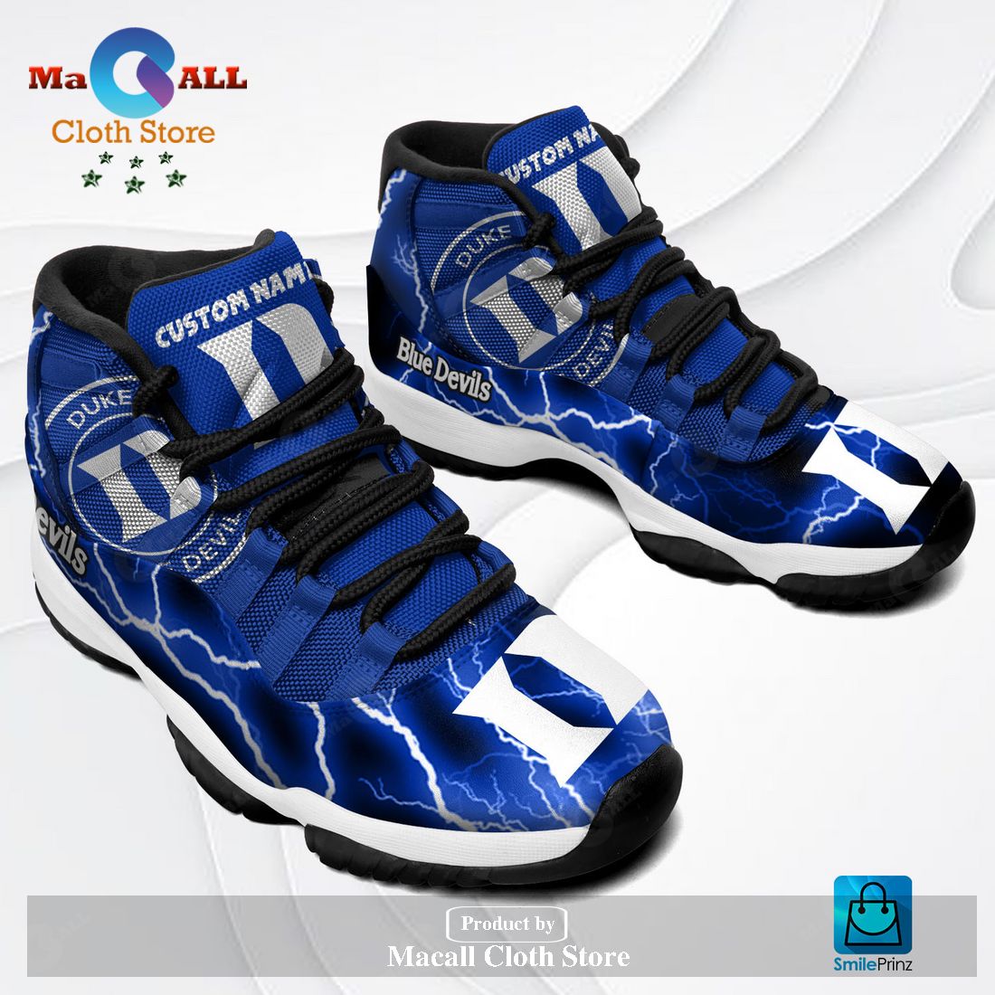 Duke Blue Devils Custom Name Air Jordan 11 Sneakers Shoes Hot 2023 Gifts For Men Women POD Design