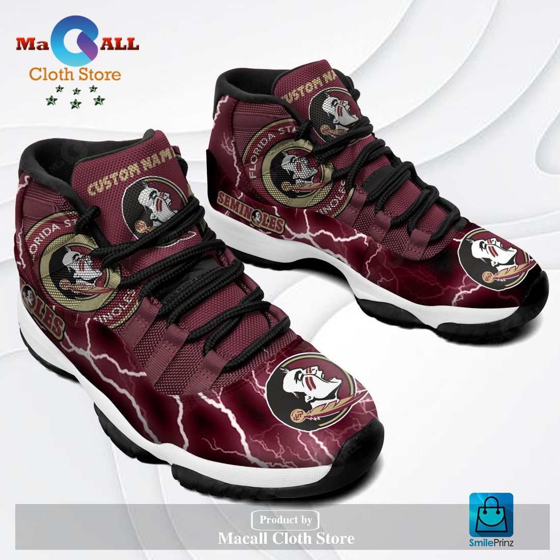 Florida State Seminoles Custom Name Air Jordan 11 Sneakers Shoes Hot 2023 Gifts For Men Women POD Design