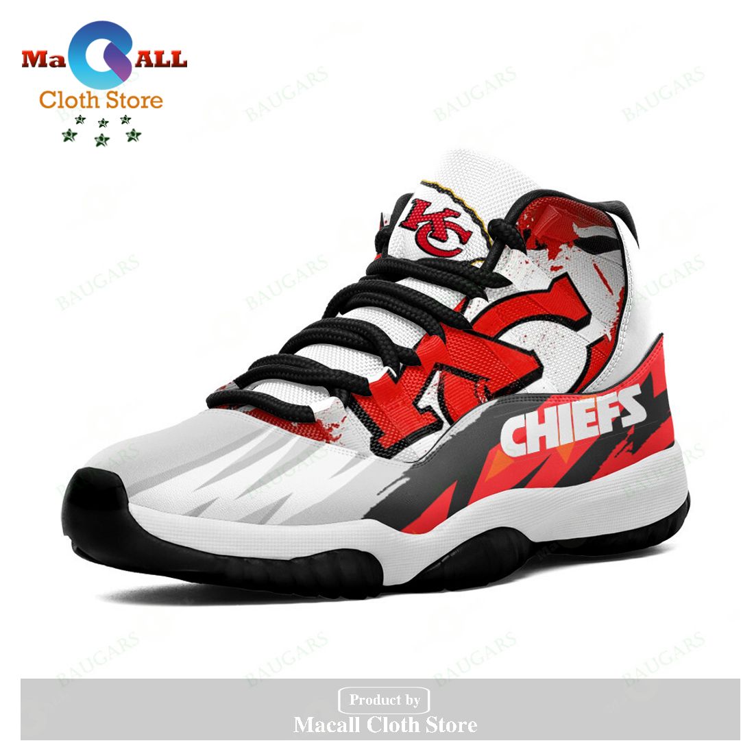 Kansas City Chiefs NFL Mens Gradient Midsole White Sneakers