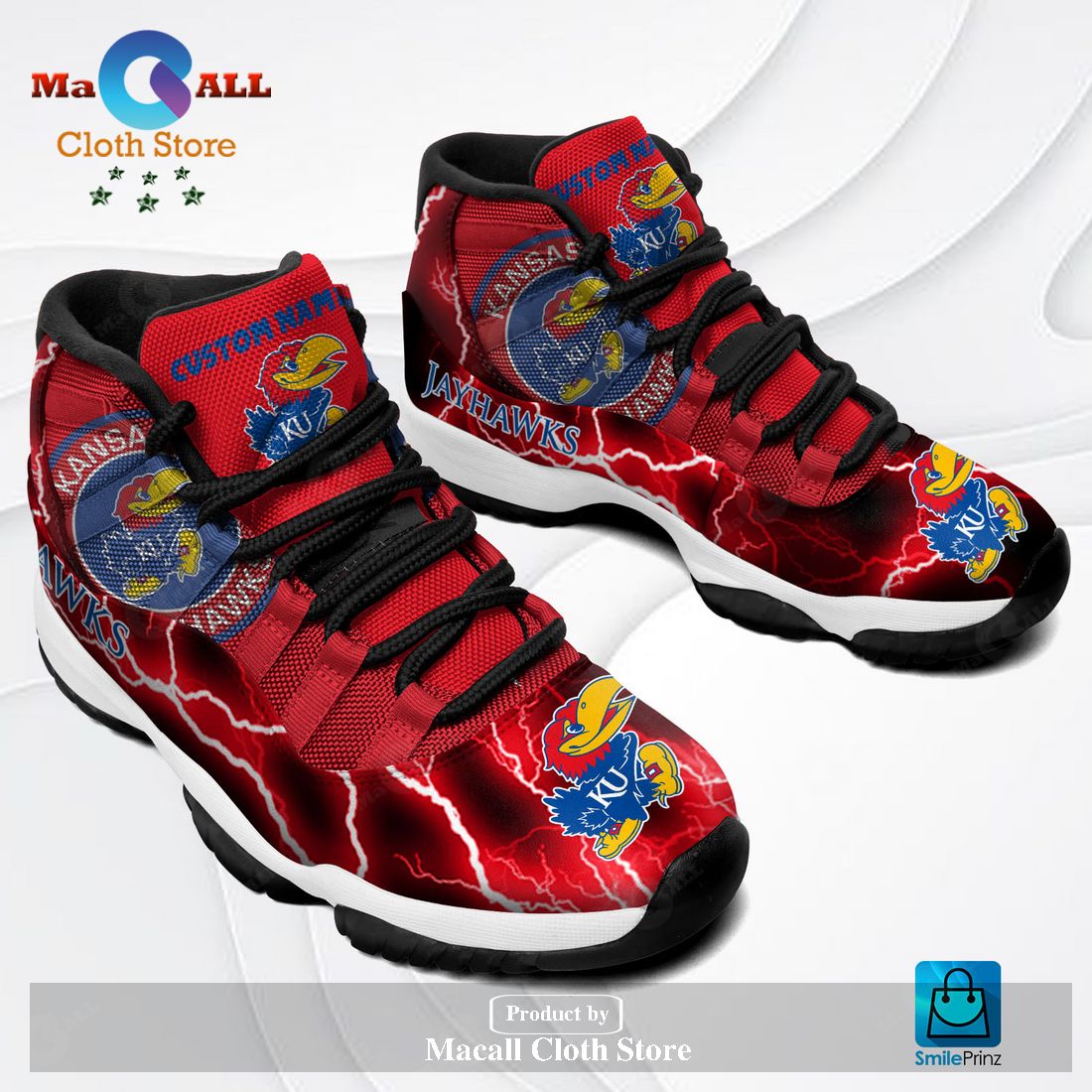 Kansas Jayhawks Custom Name Air Jordan 11 Sneakers Shoes Hot 2023 Gifts For Men Women POD Design