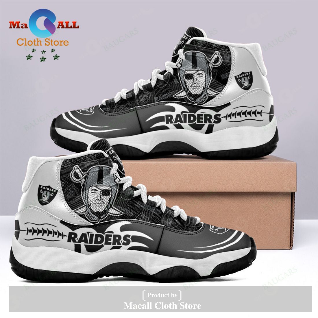 Las Vegas Raiders Air Jordan 11 Sneakers Shoes Hot 2023 Gifts For Men Women POD Design – 4P51