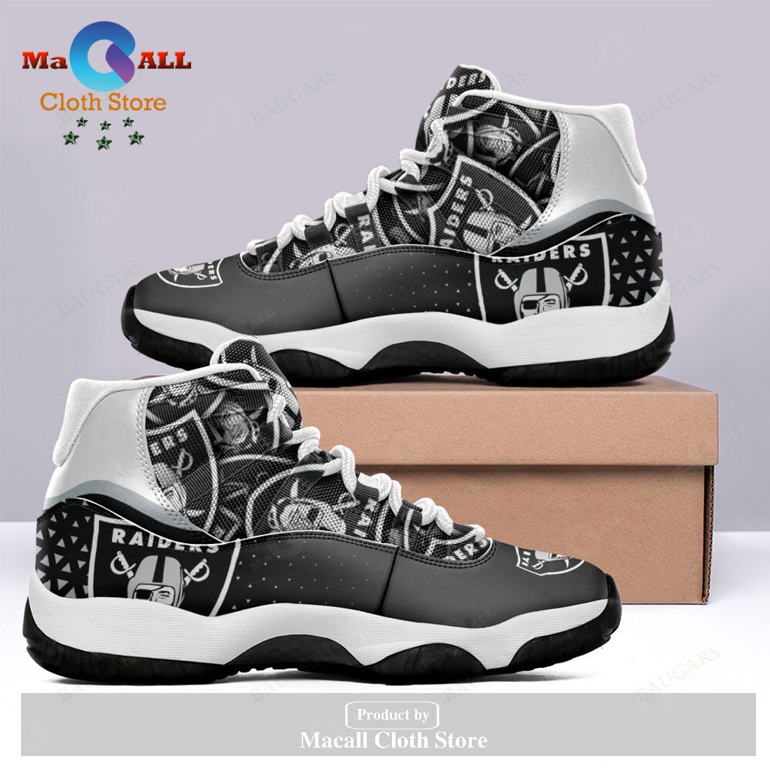 Las Vegas Raiders Air Jordan 11 Sneakers Shoes Hot 2023 Gifts For Men Women POD Design – ET41