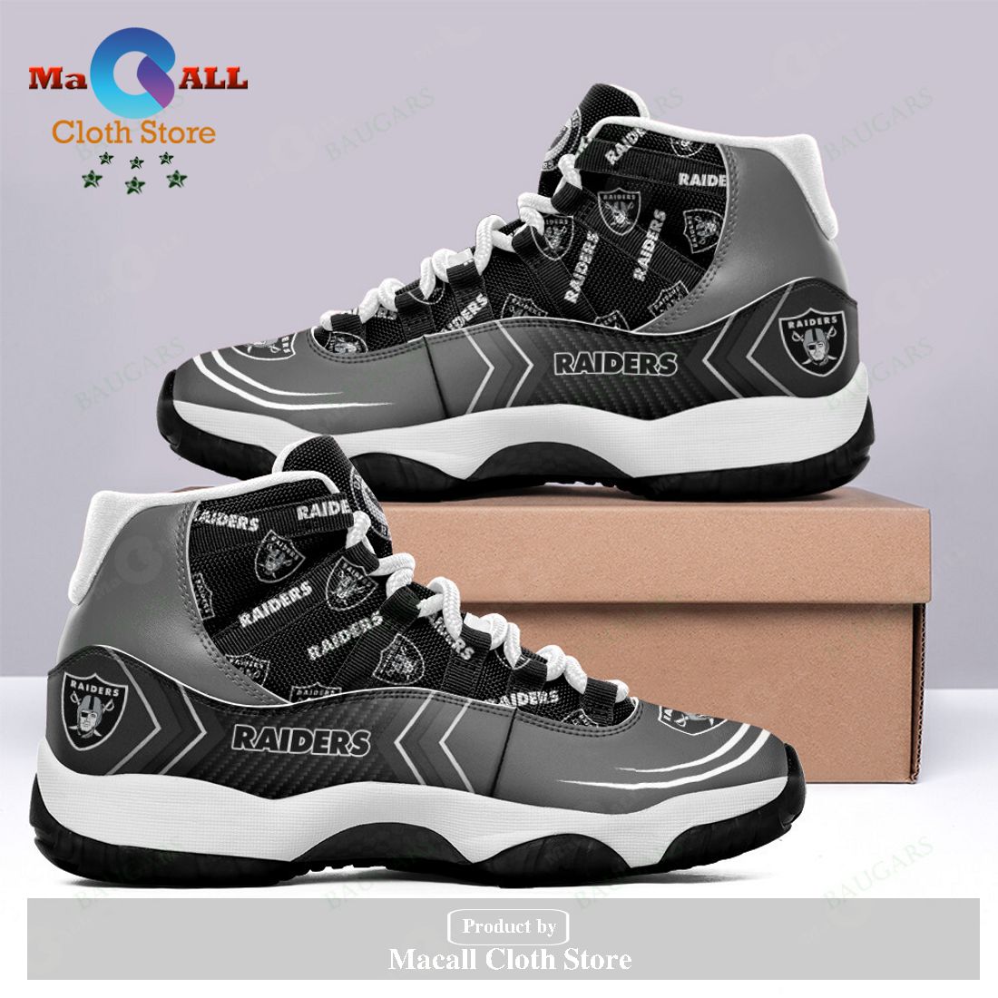 Las Vegas Raiders Air Jordan 11 Sneakers Shoes Hot 2023 Gifts For Men Women POD Design – OA51