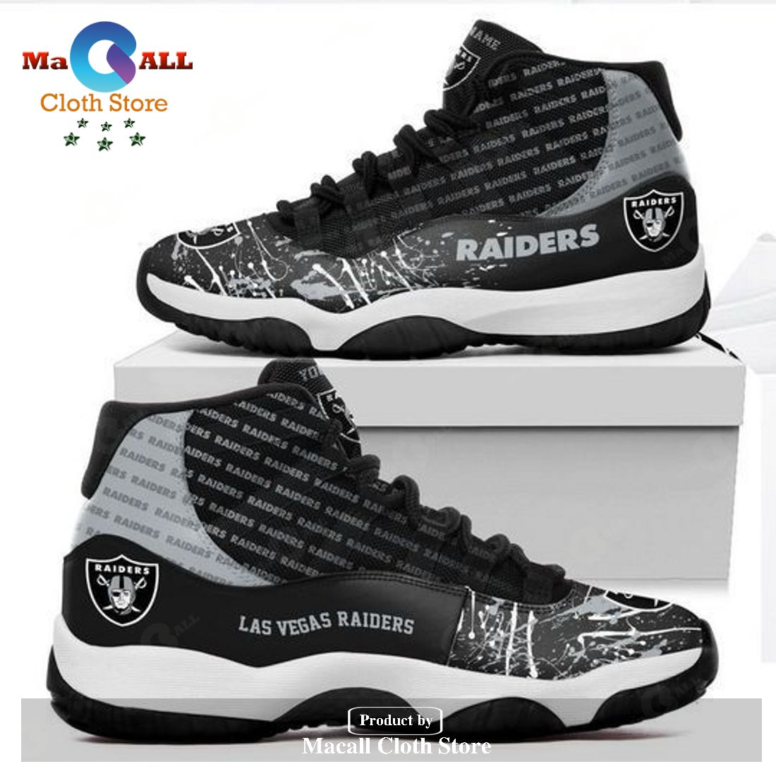Las Vegas Raiders Air Jordan 11 Sneakers Shoes Trending Design For Sale Gifts 2023 For Mens Womens POD Design