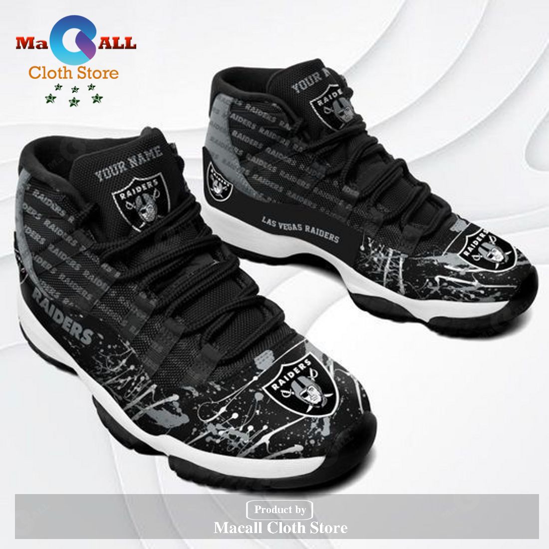 Las Vegas Raiders Air Jordan 11 Sneakers Shoes Trending Design For Sale Gifts 2023 For Mens Womens POD Design